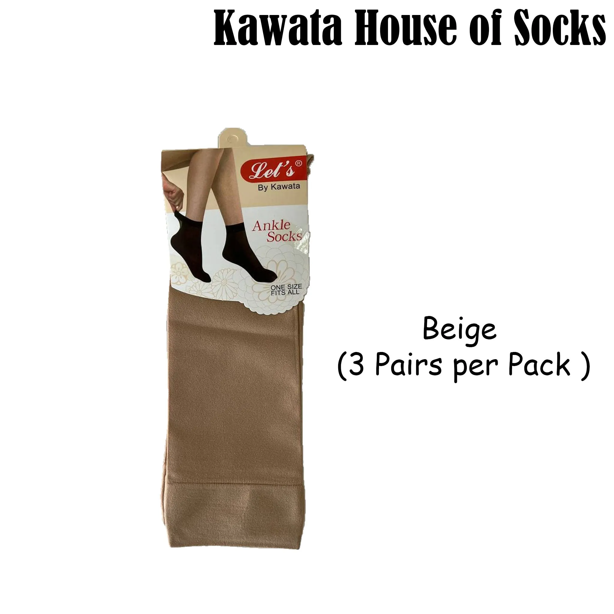 3 Pairs Value Pack Opaque Crew Stockings