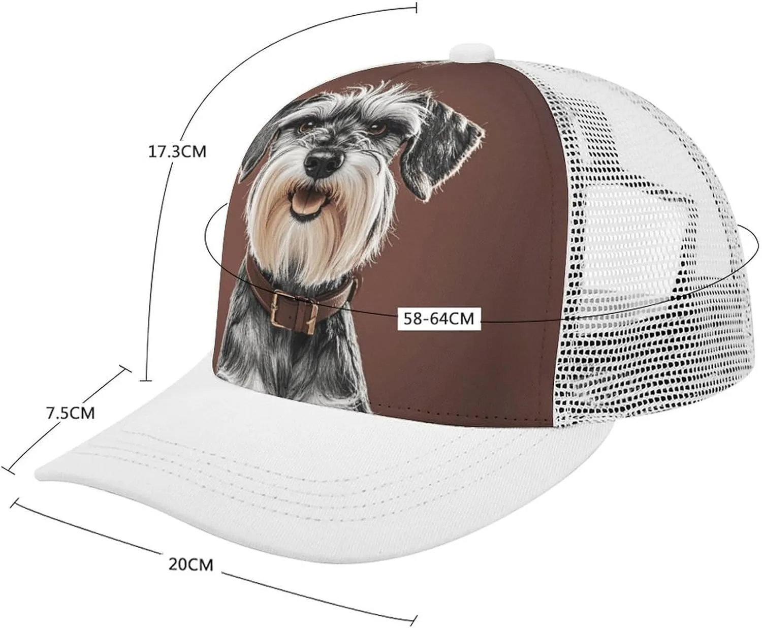 Adorable Schnauzer Adult Baseball Cap Hollow Baseball Hat Sun Visor Hat Adjustable Golf Hat for Men Women