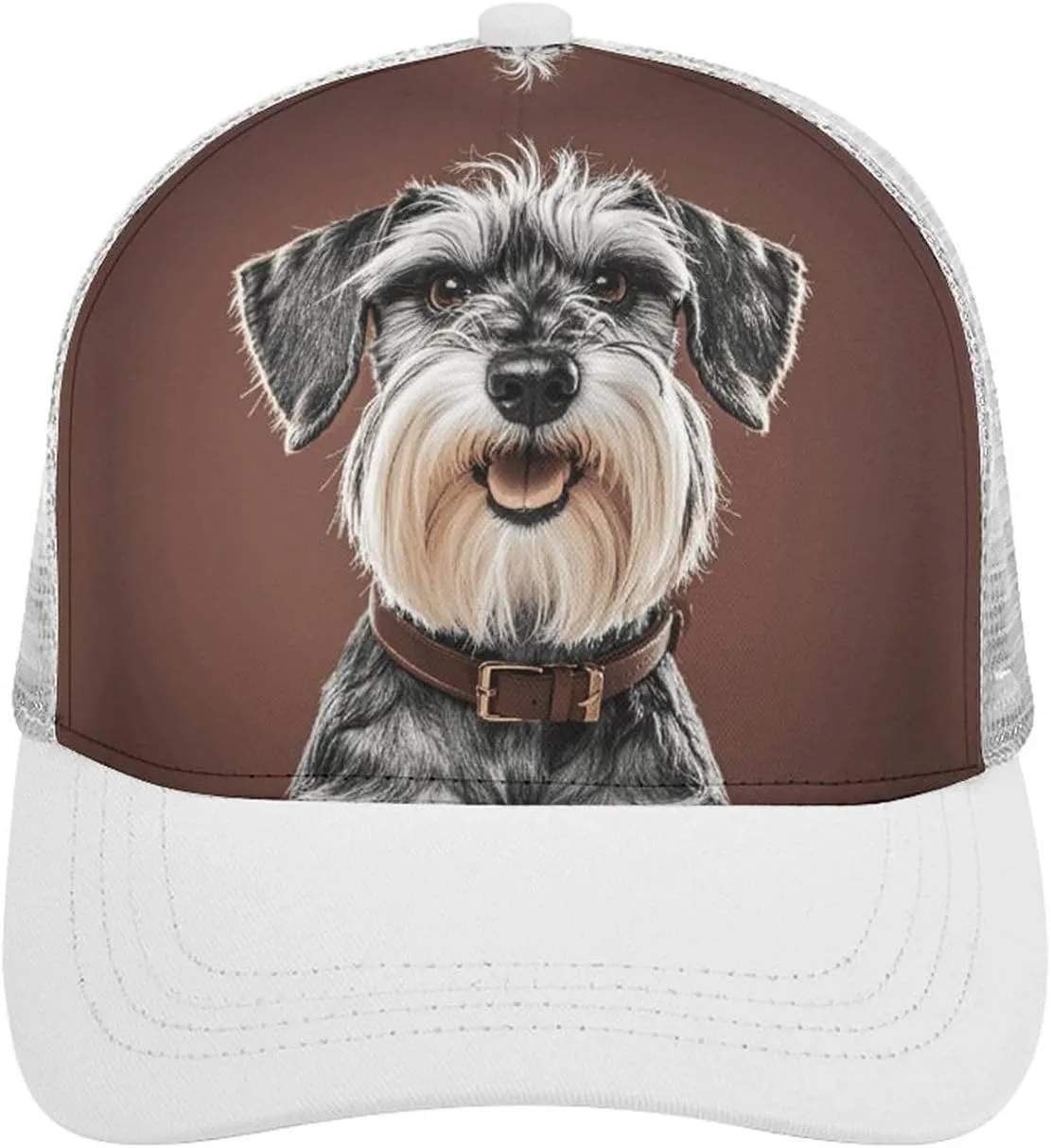 Adorable Schnauzer Adult Baseball Cap Hollow Baseball Hat Sun Visor Hat Adjustable Golf Hat for Men Women