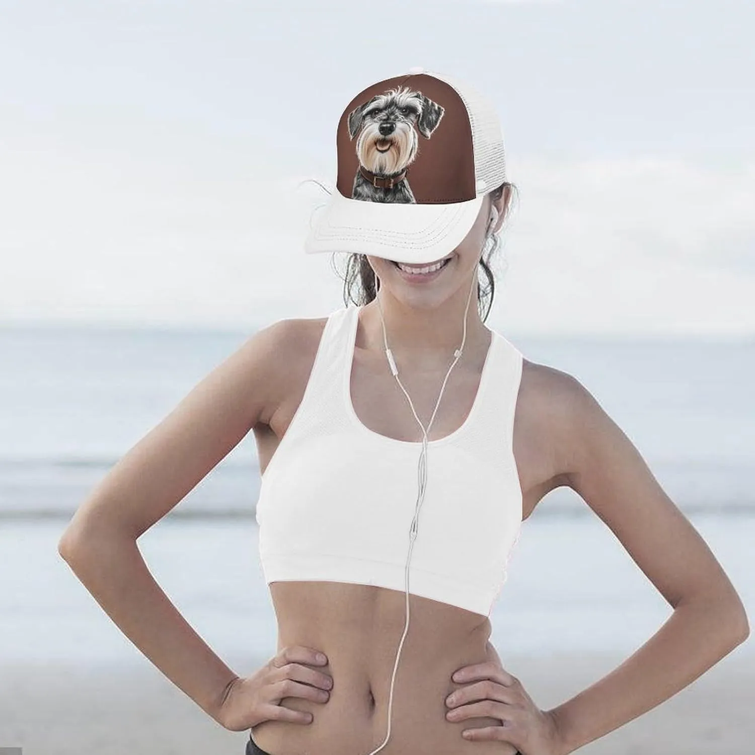 Adorable Schnauzer Adult Baseball Cap Hollow Baseball Hat Sun Visor Hat Adjustable Golf Hat for Men Women