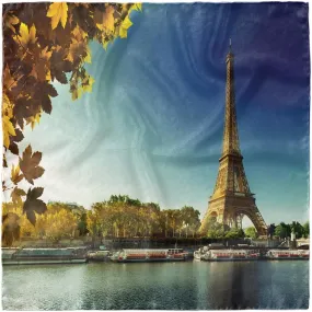 Ambesonne Eiffel Tower Head Scarf, Paris with Tower, Hair Wrap