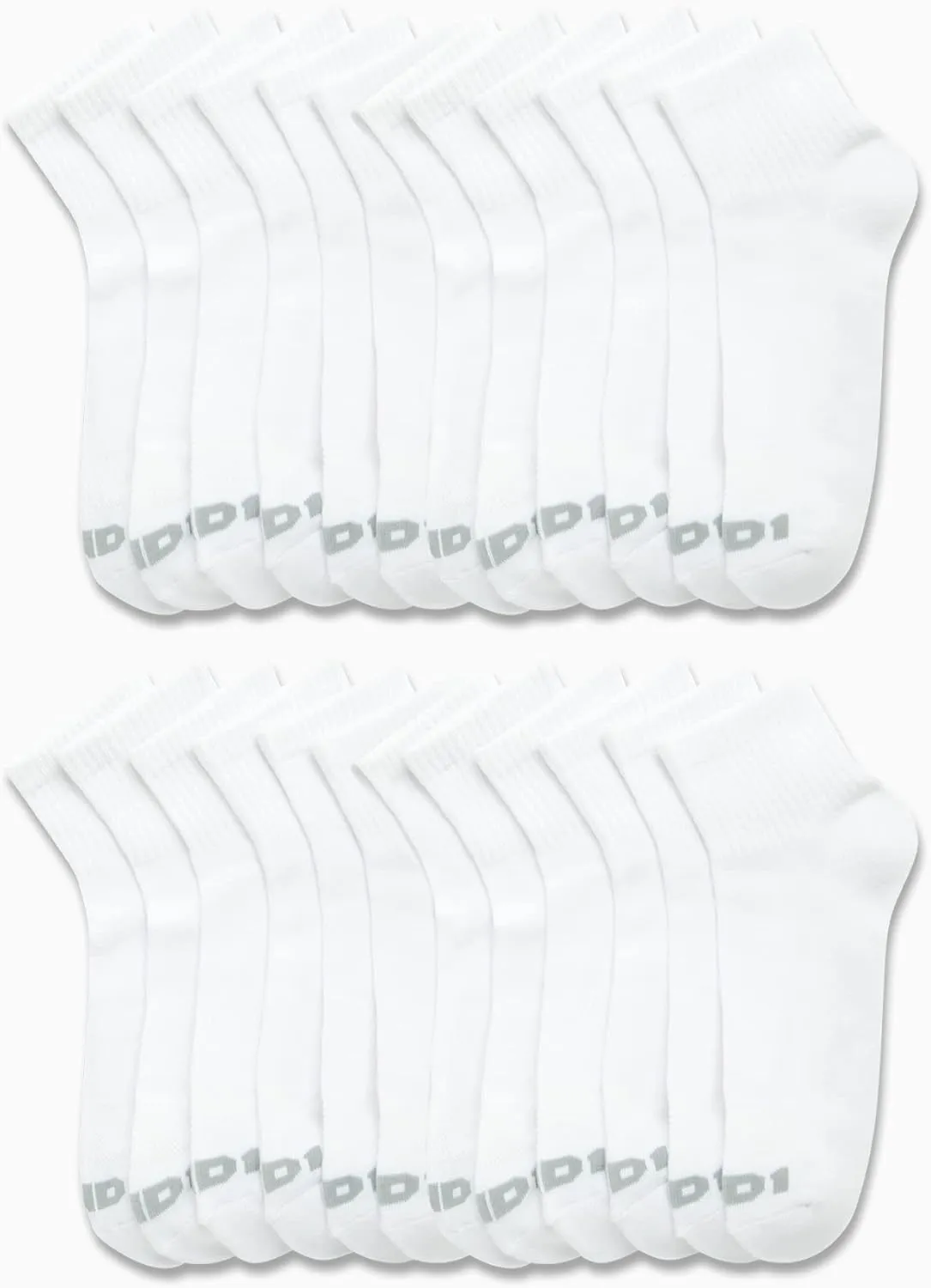AND1 Men's Socks - Athletic Cushion Quarter Cut Socks (24 Pack)