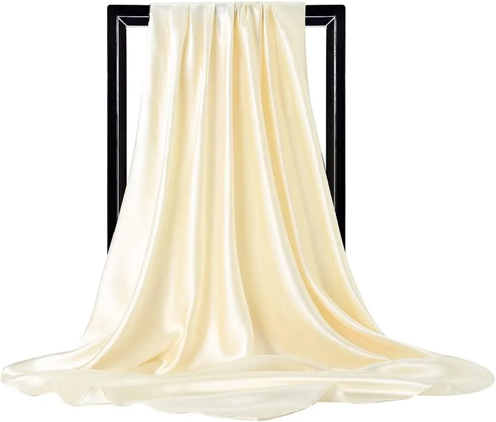 ASUITOFK 35" Womens Large Satin Square Scarf Silk Feeling Hair Wrapping Gift Headscarf Scarves