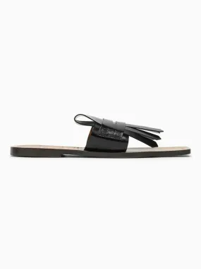 BLACK LEATHER BAMBI SANDAL