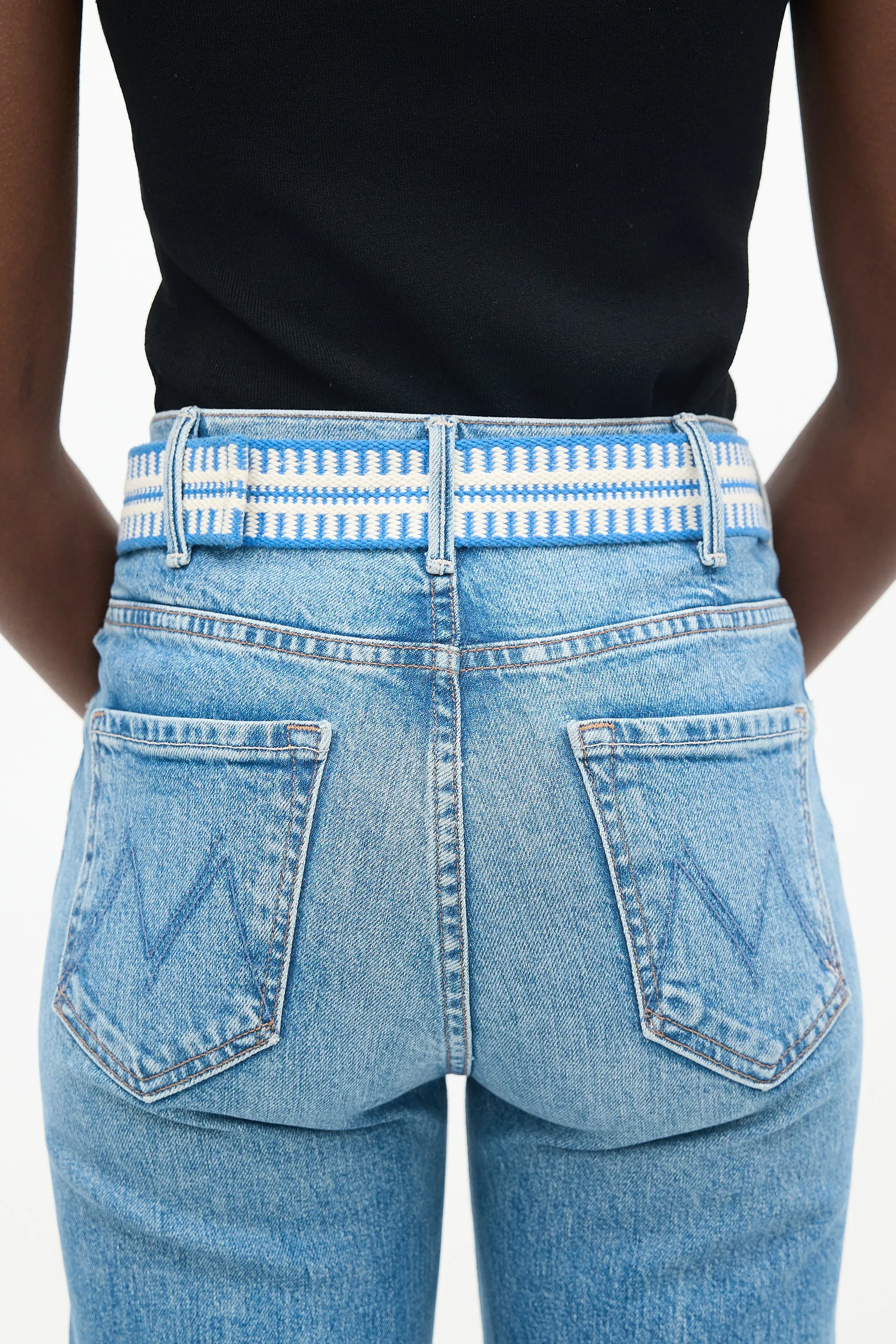 Blue & White Nyess Woven Belt