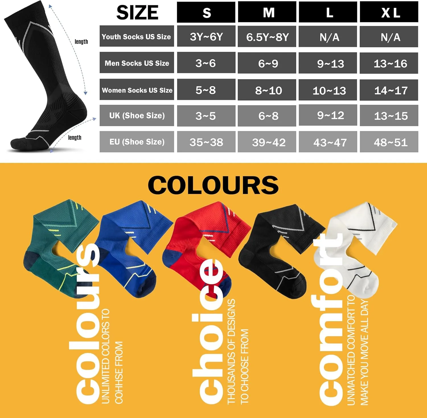 BRISIRA Compression Soccer Socks Men Women Coolmax Bamboo Viscose Knee High Socks for Baseball Athletic Cushion & Cooling