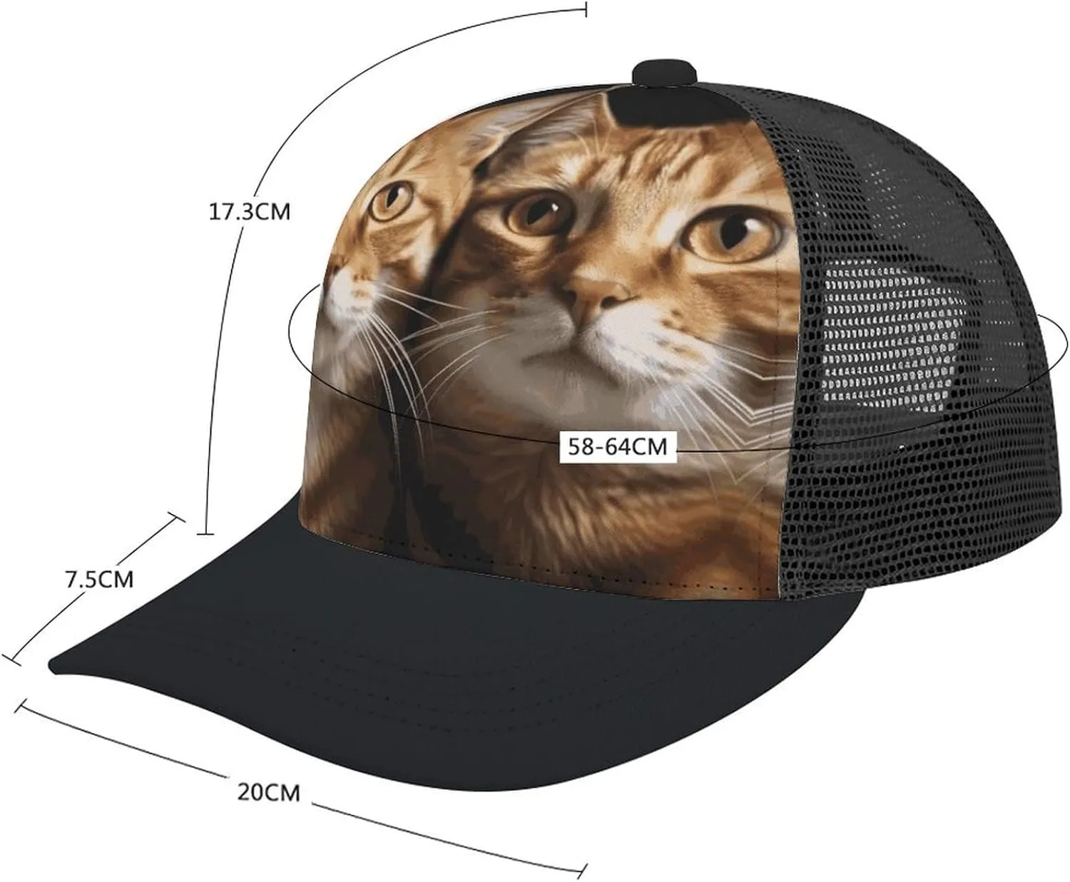 Cats Adult Baseball Cap Hollow Baseball Hat Sun Visor Hat Adjustable Golf Hat for Men Women