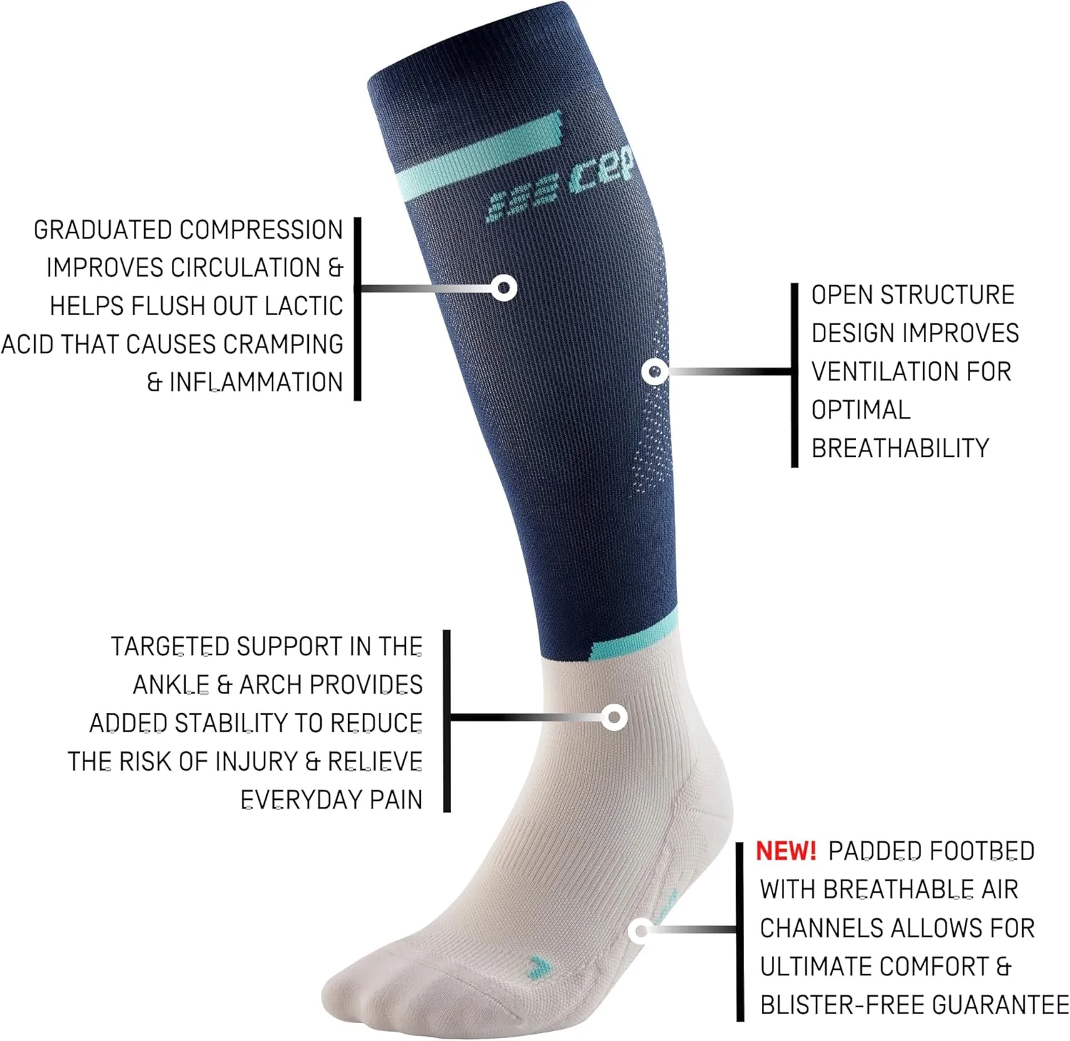 CEP Women's Running Compression Tall Socks 4.0 - Athletic Long Socks For Performance
