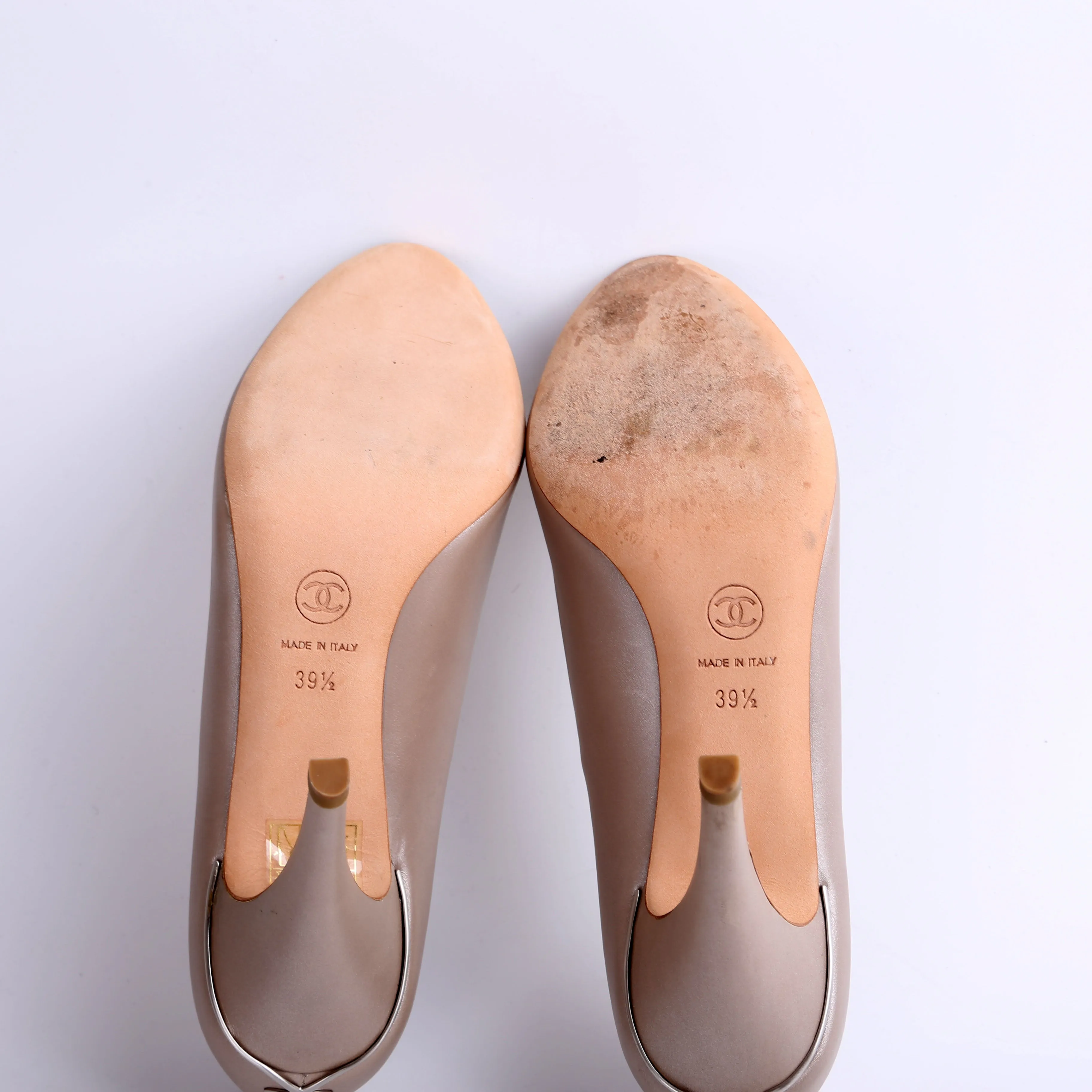 Chanel CC Open Toe Pumps 39.5