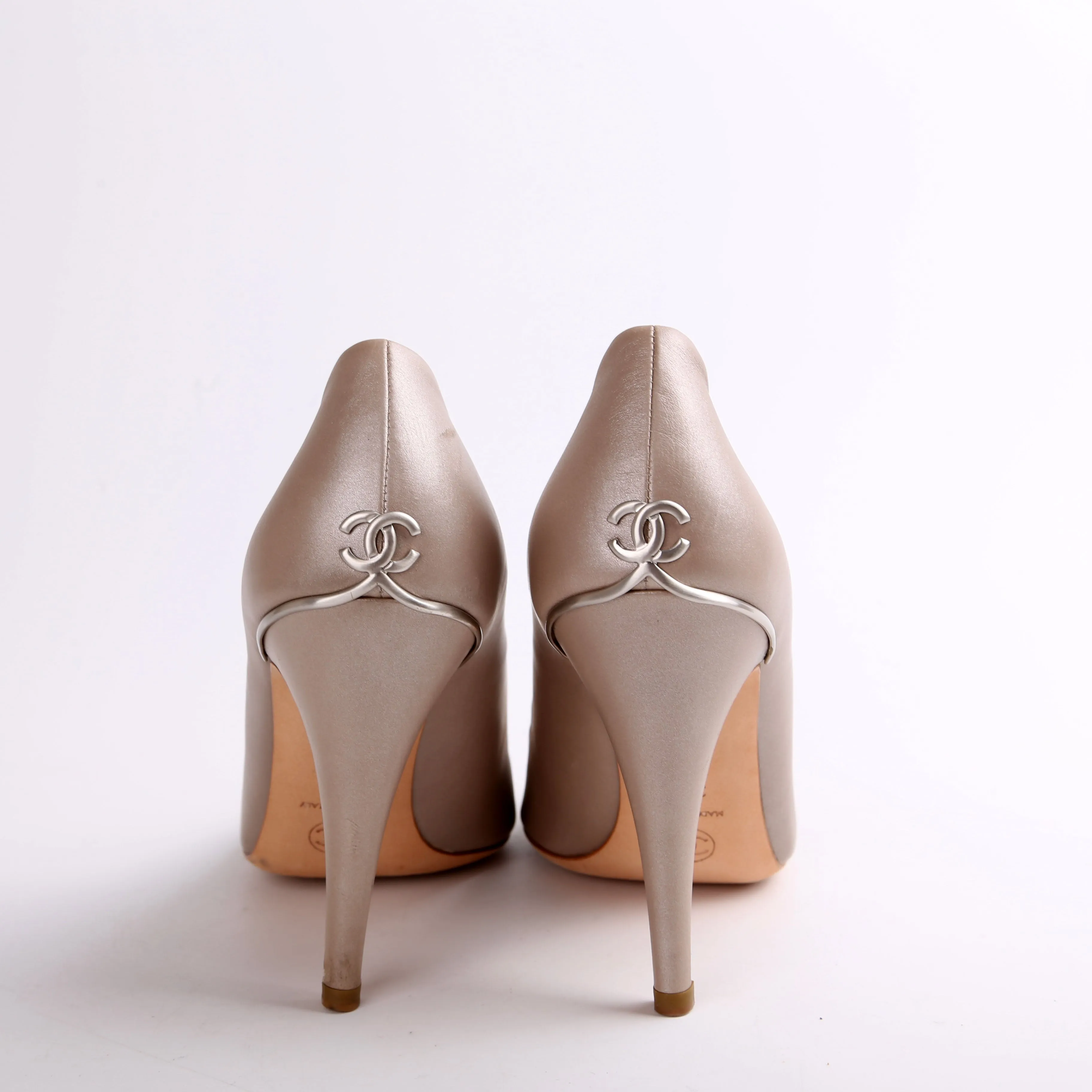 Chanel CC Open Toe Pumps 39.5