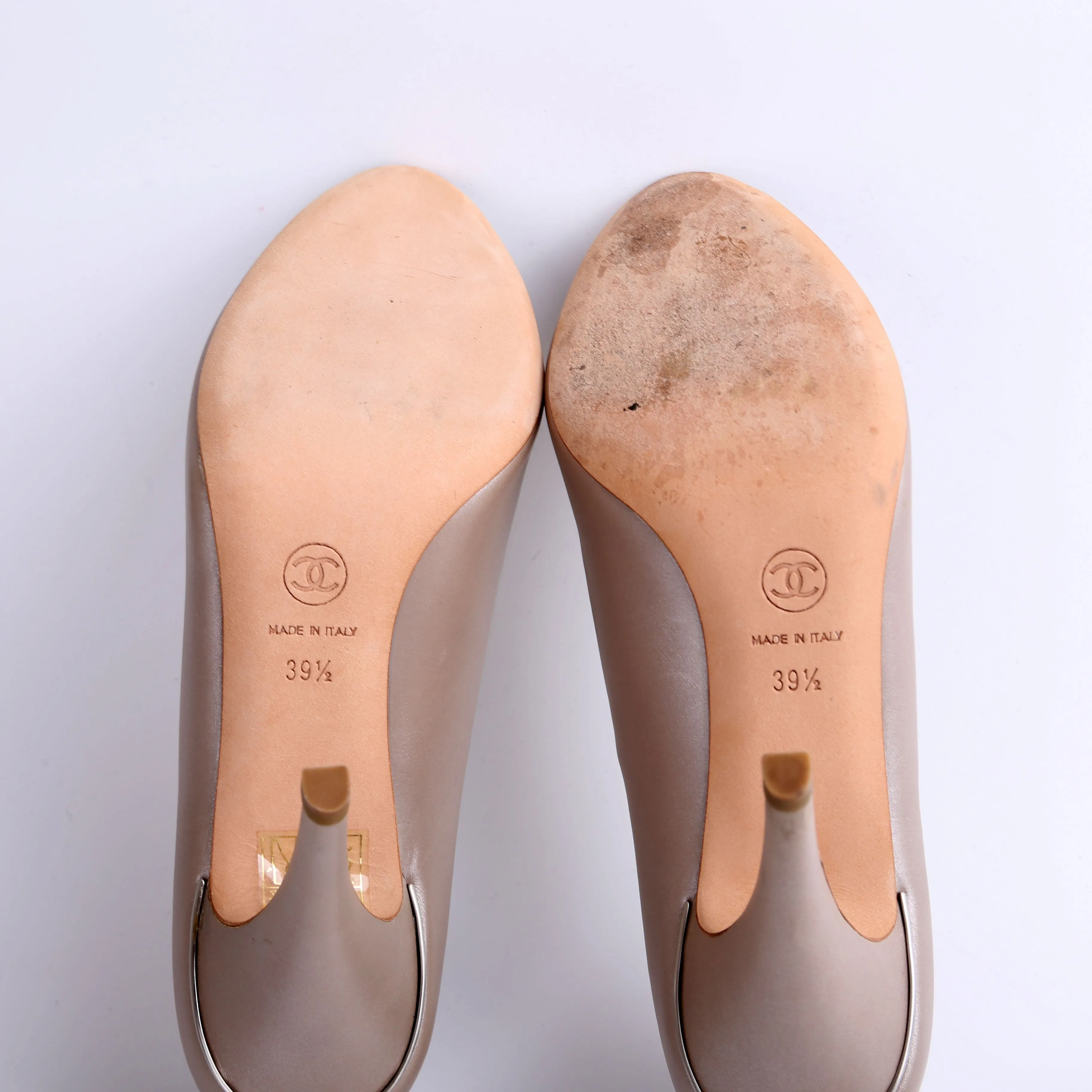 Chanel CC Open Toe Pumps 39.5