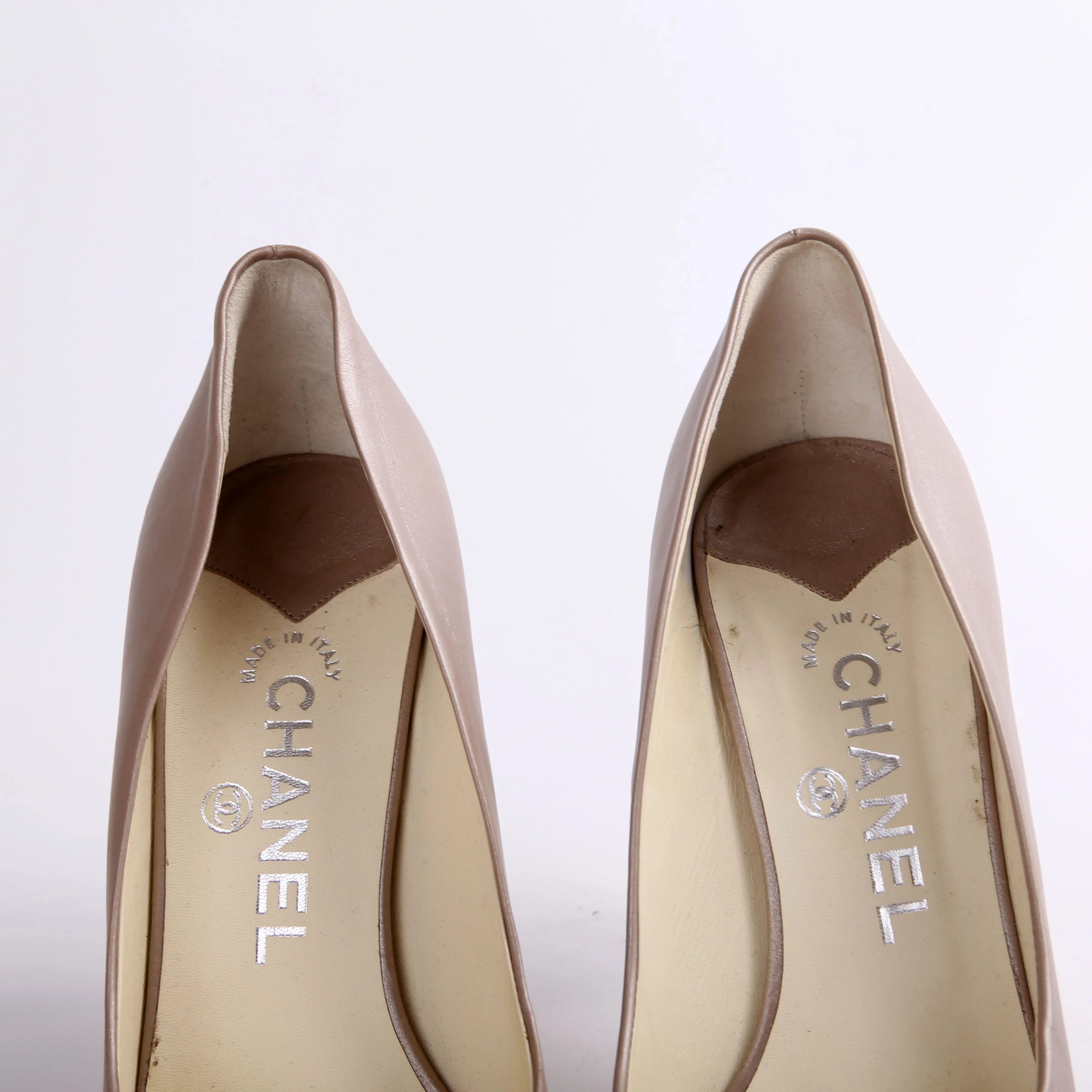 Chanel CC Open Toe Pumps 39.5