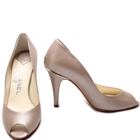 Chanel CC Open Toe Pumps