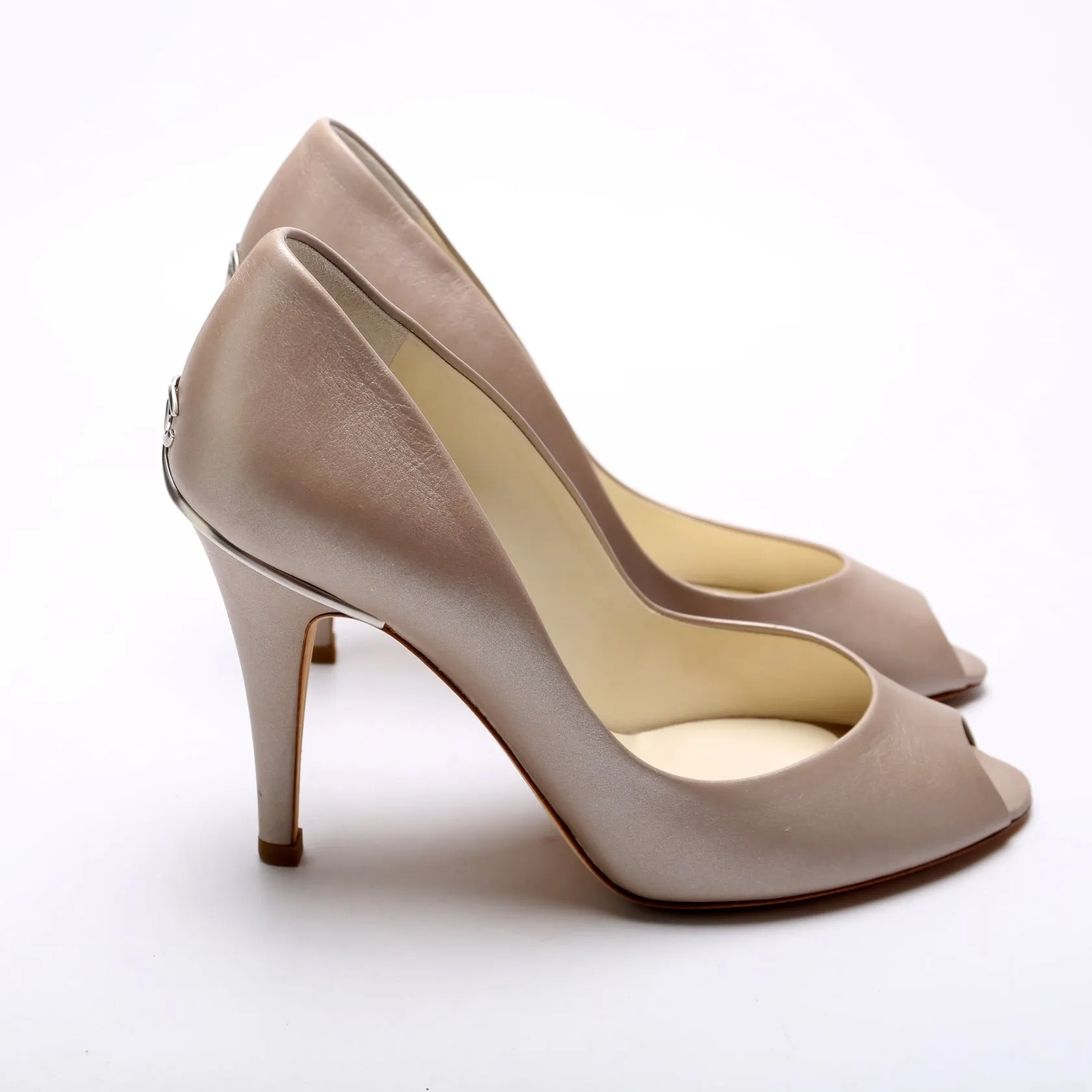 Chanel CC Open Toe Pumps