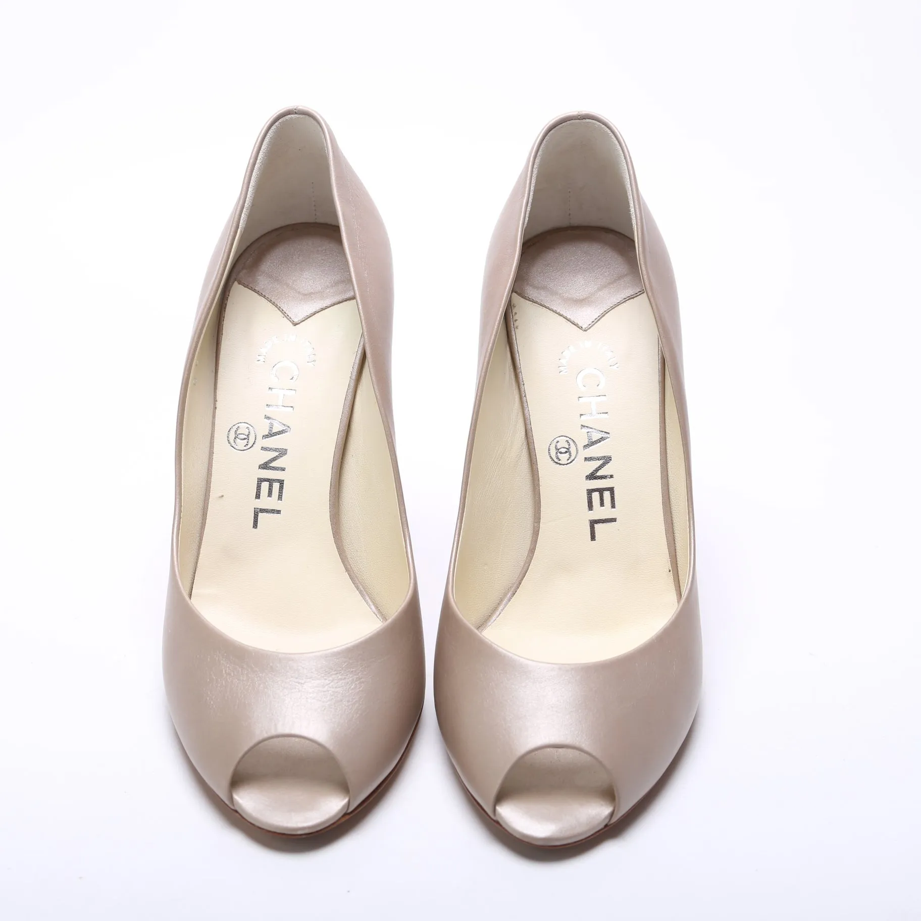 Chanel CC Open Toe Pumps