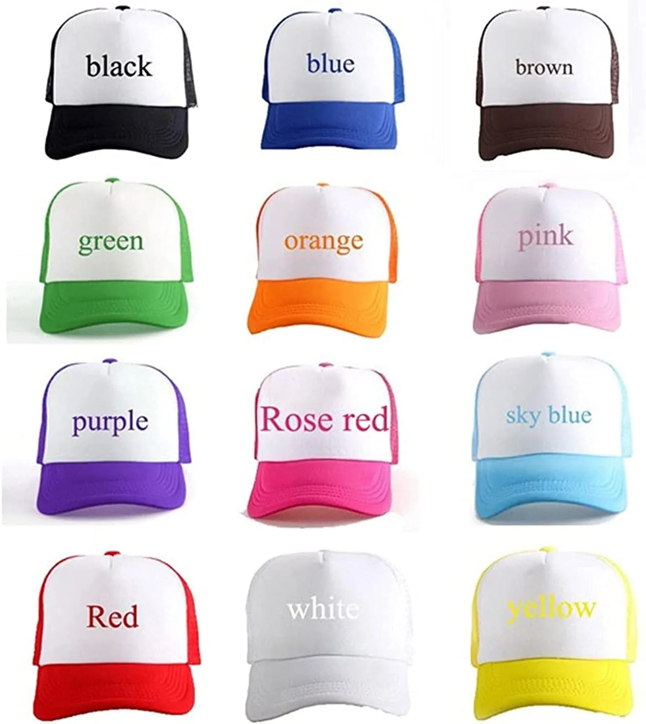Colorful Unisex Adjustable Trucker Hat Mesh Baseball Cap