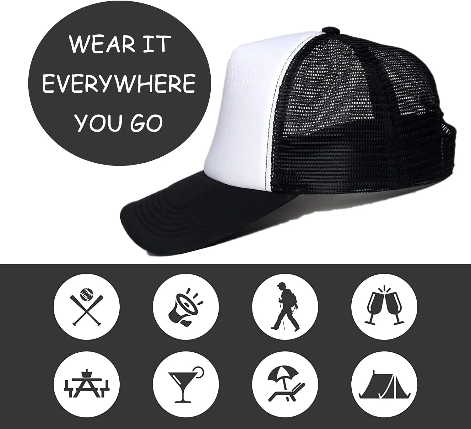 Colorful Unisex Adjustable Trucker Hat Mesh Baseball Cap