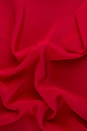 Crimson Red Silk Crepe de Chine Fabric