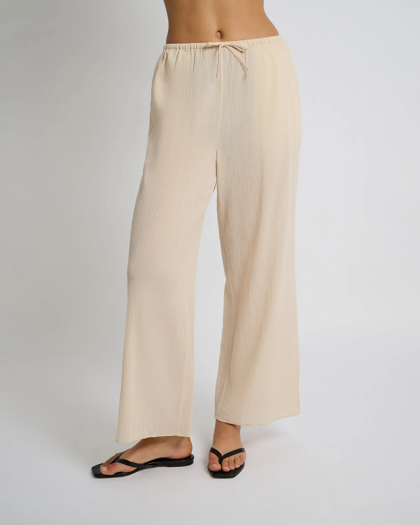 Crinkle Gauze Drawstring Pant