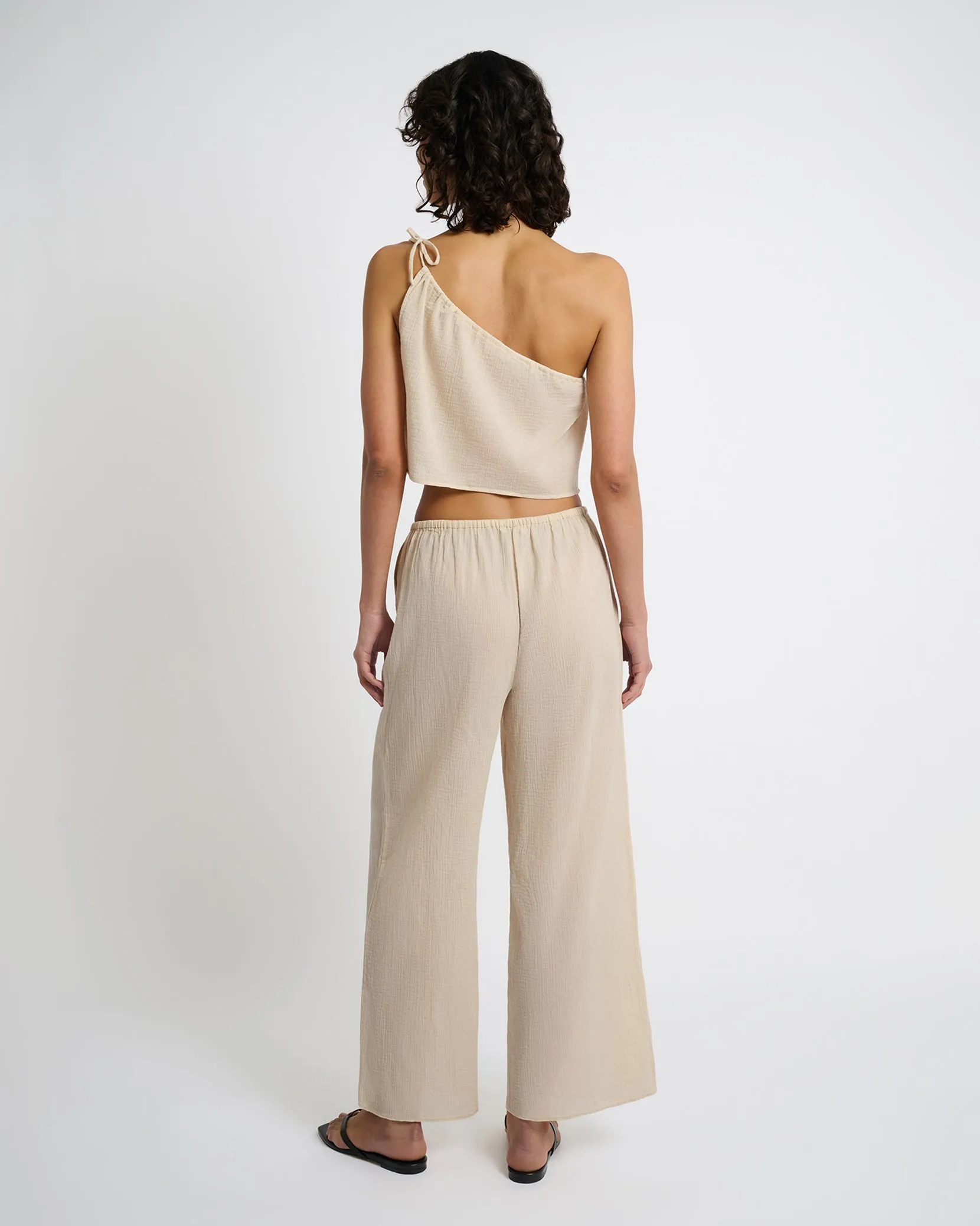 Crinkle Gauze Drawstring Pant