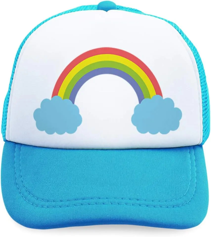 Custom Kids Trucker Hat Cute Rainbow Polyester Boys Caps & Girls Adjustable