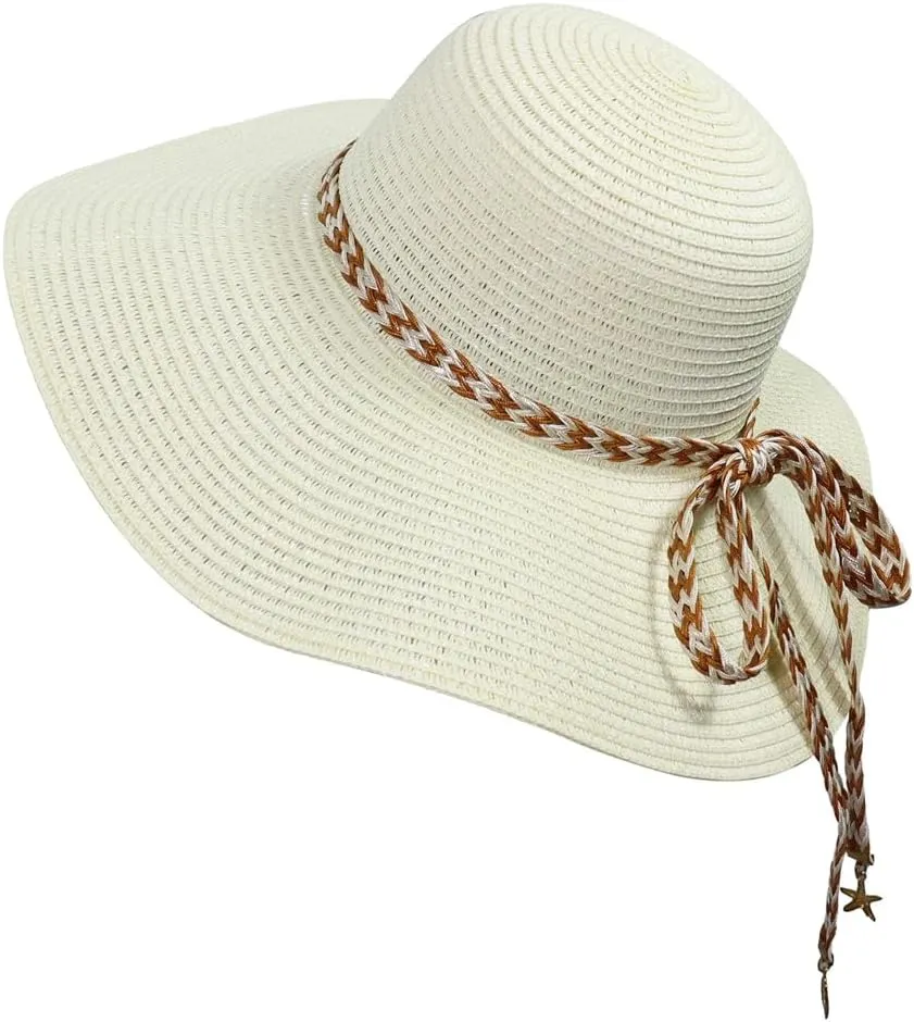 Floppy Straw Hats for Women Foldable Boho Wide Brim Sun Hats UV Protection Summer Beach Fishing Cap for Travel