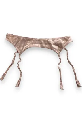 Floral Embossed Satin Garter Belt