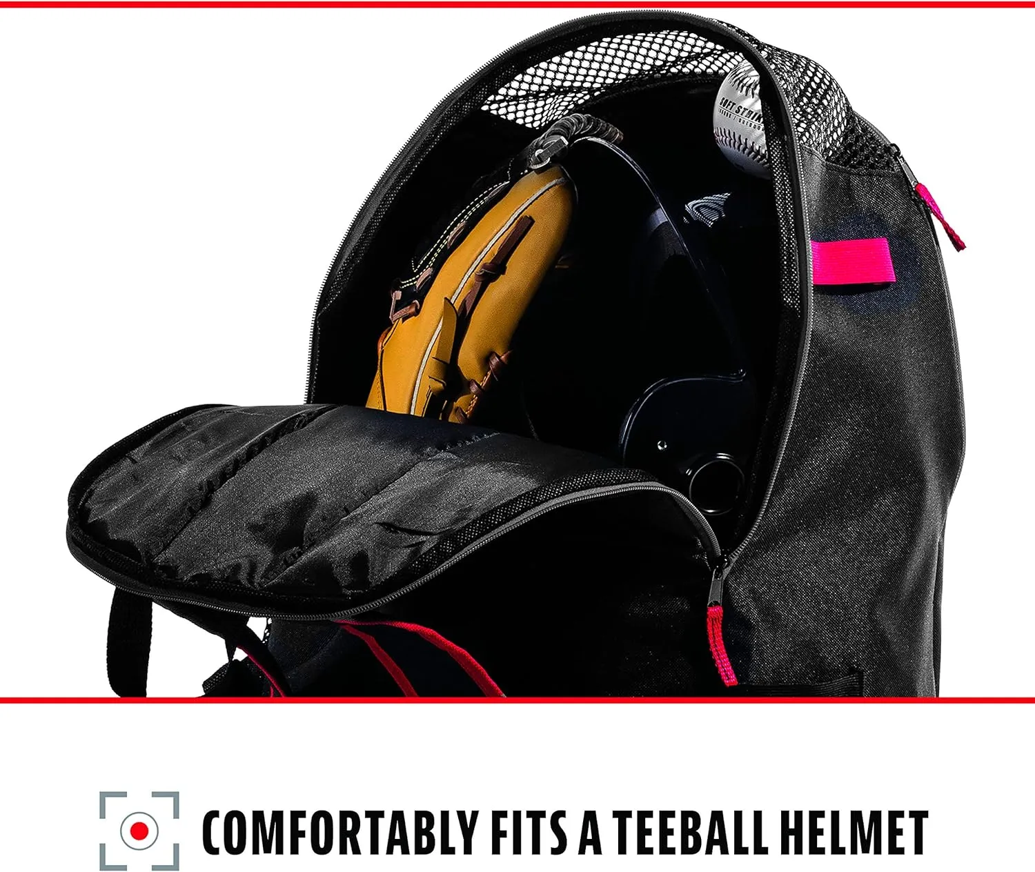 Franklin Sports Kids MLB Baseball Batpack Bag - Youth Baseball, Softball   Teeball Backpack - Sports Equipment Bag for Kids   Toddlers - Holds (2) Teeball   Baseball Bats   Includes Fence Hook