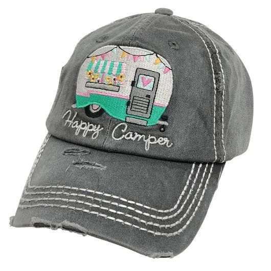 HAPPY CAMPER BUNTING HAT GREY