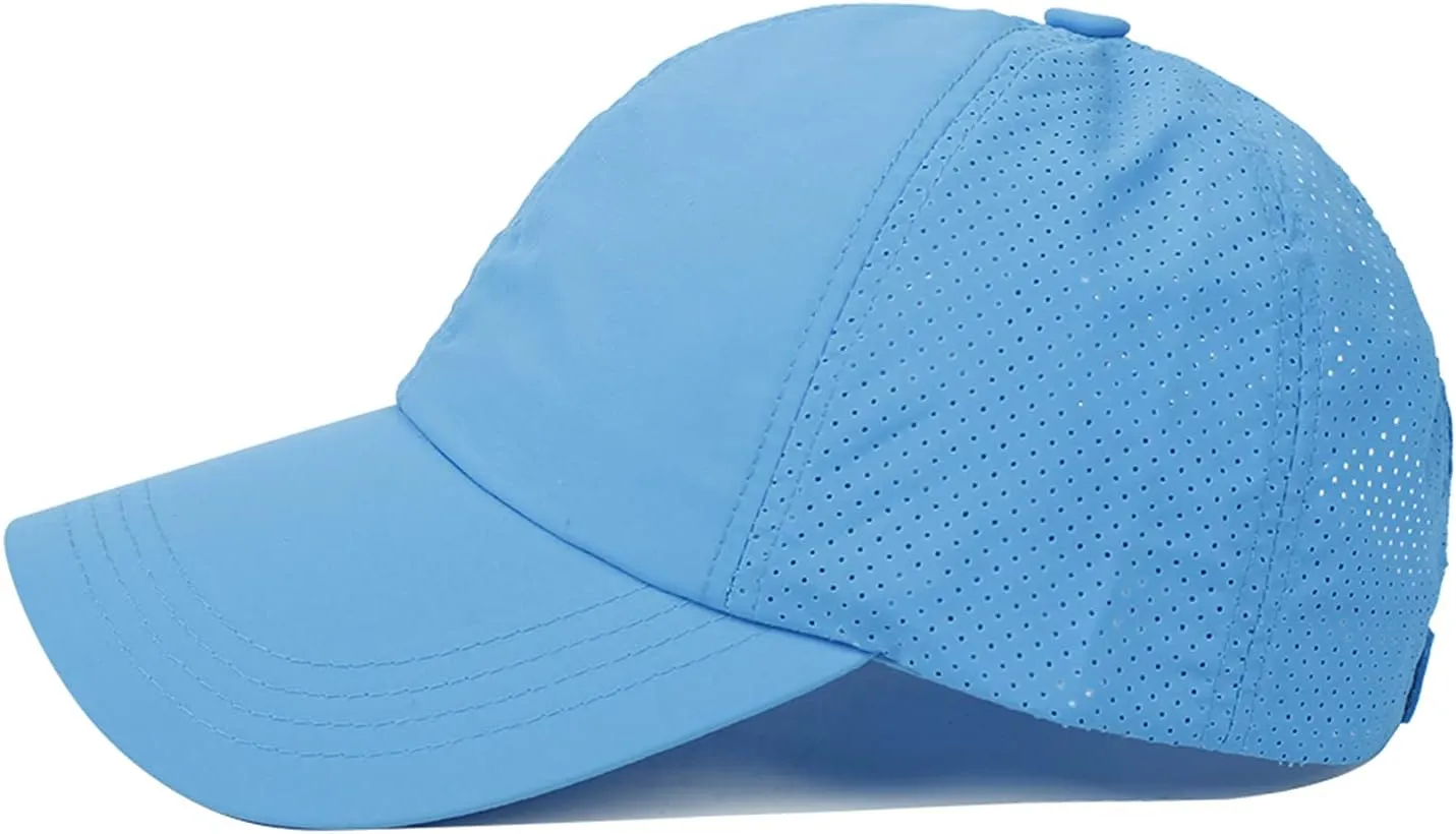 HGGE Womens Criss Cross Ponytail Baseball Cap Adjustable High Messy Bun Ponycap Quick Drying Hat