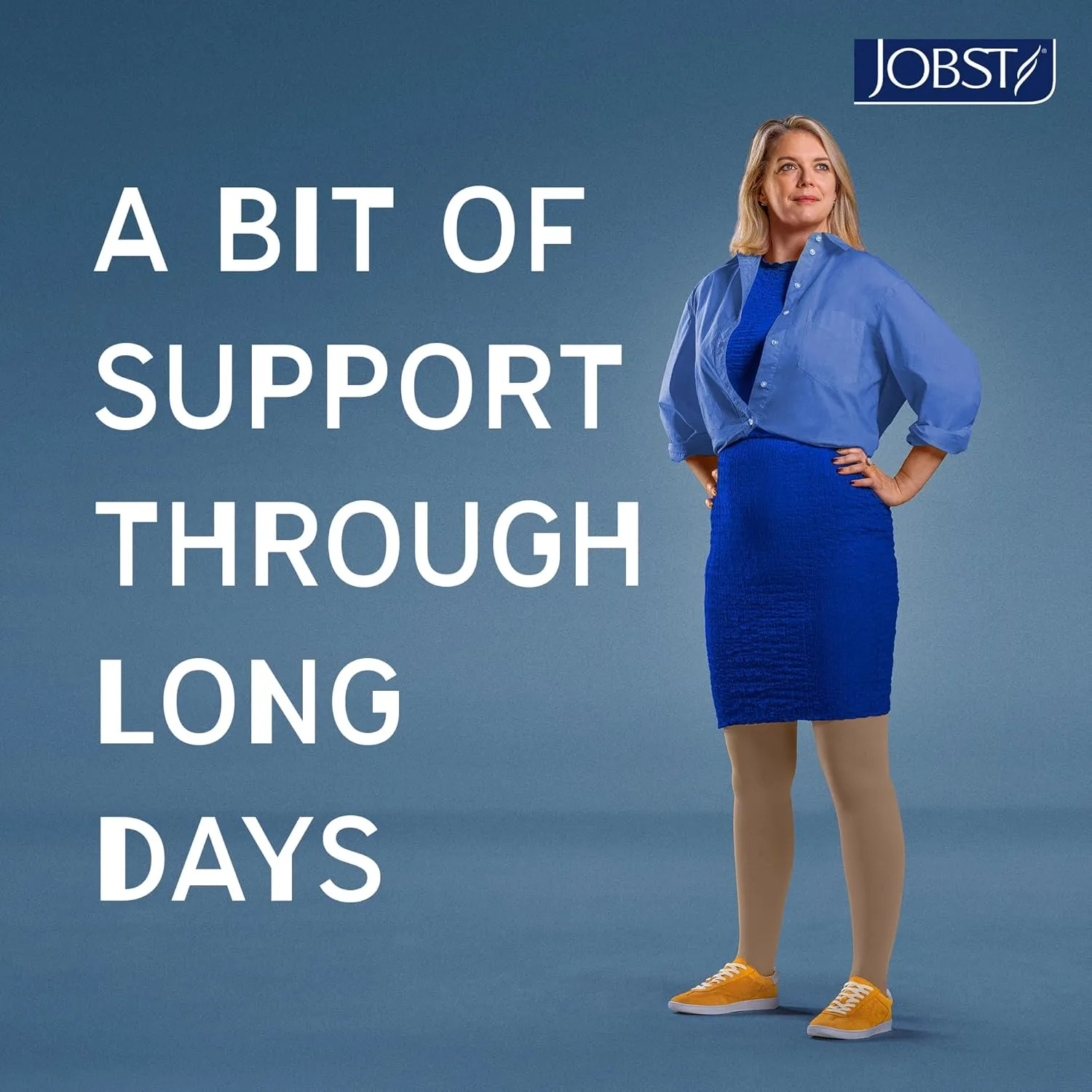 JOBST Relief Knee High Graduated Compression Socks, 15-20 mmHg - Comfortable Unisex Design - Open Toe, Beige, Medium Petite