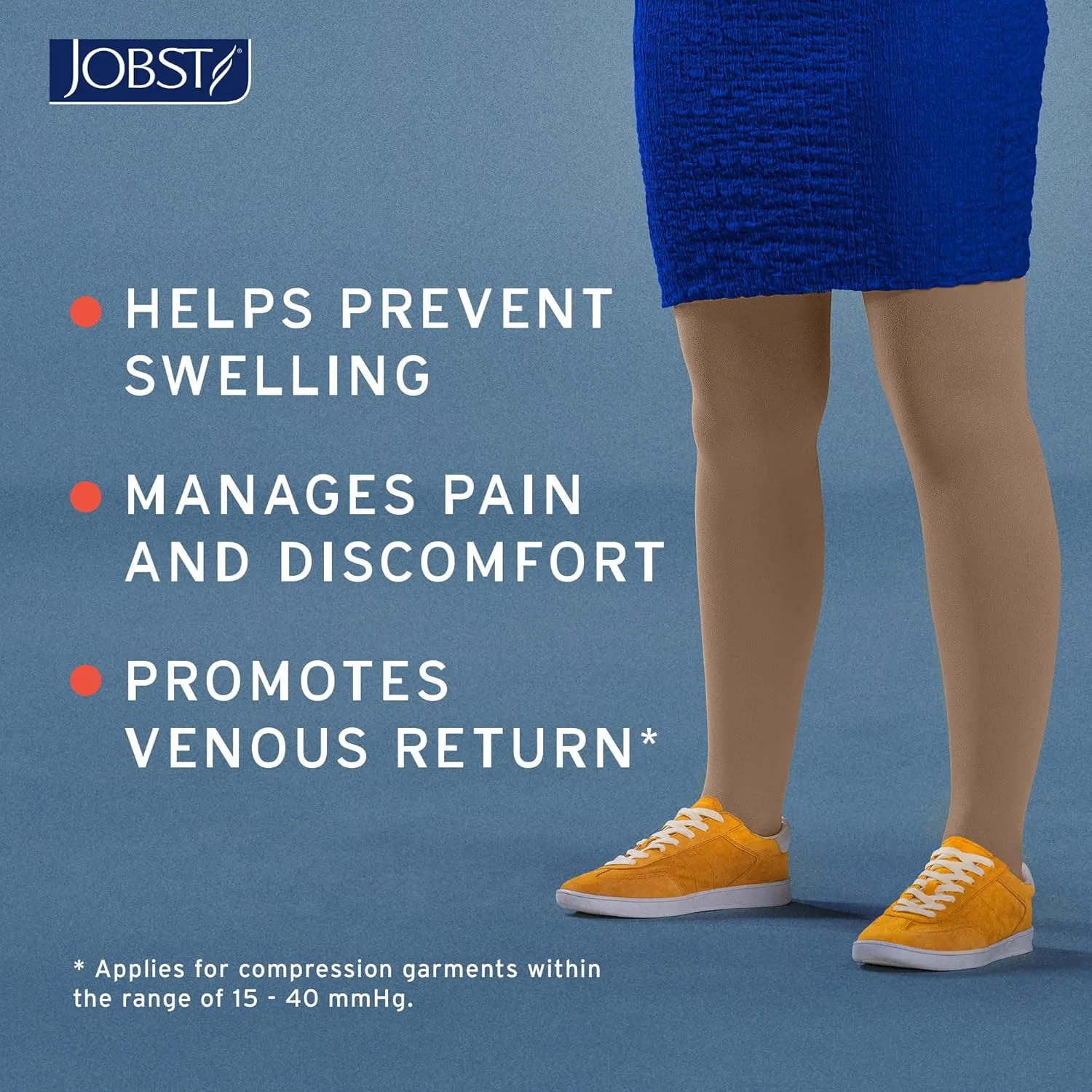 JOBST Relief Knee High Graduated Compression Socks, 15-20 mmHg - Comfortable Unisex Design - Open Toe, Beige, Medium Petite