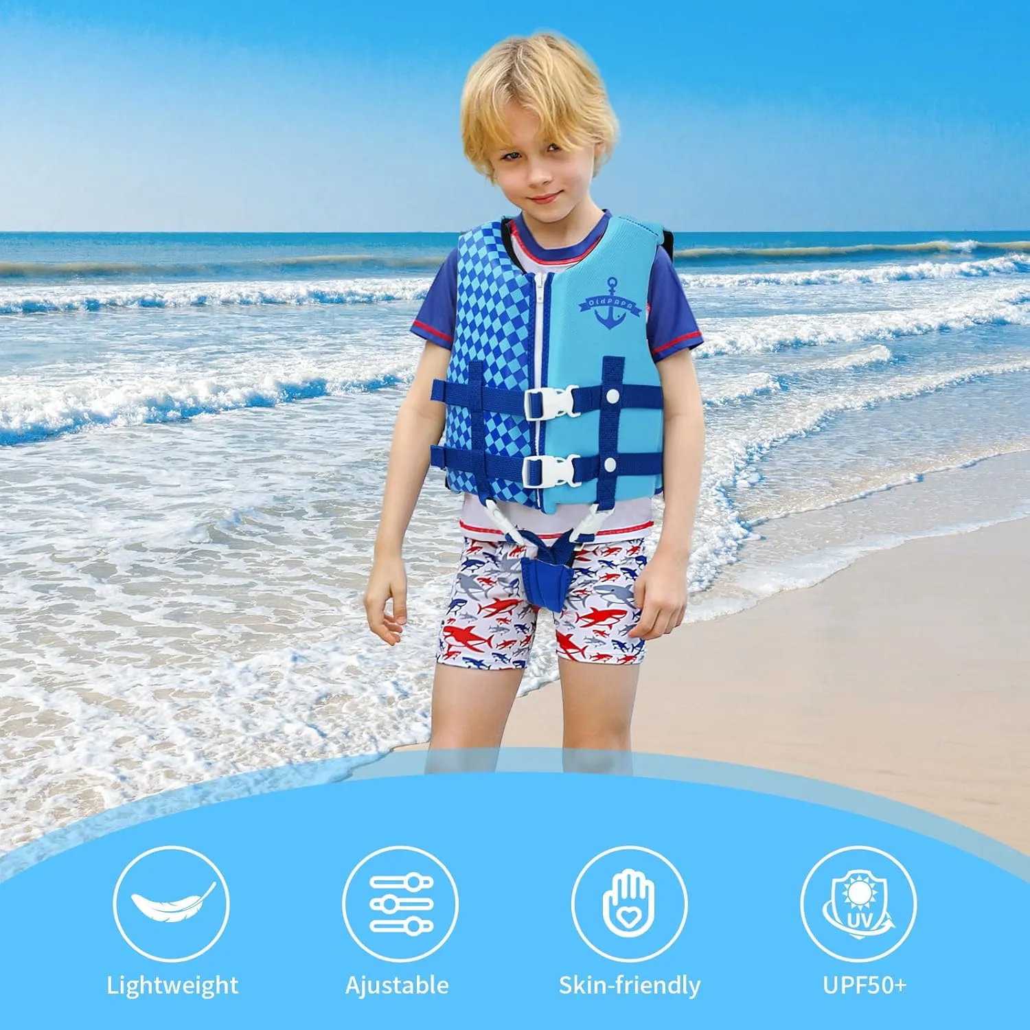Kids Swim Vest, Toddler Float Jacket for Boys & Girls, Buoyancy Floaties with Adjustable Safety Straps, Trainer Vest for Pool & Water Sports, 22-60 lbs/2-9 Years