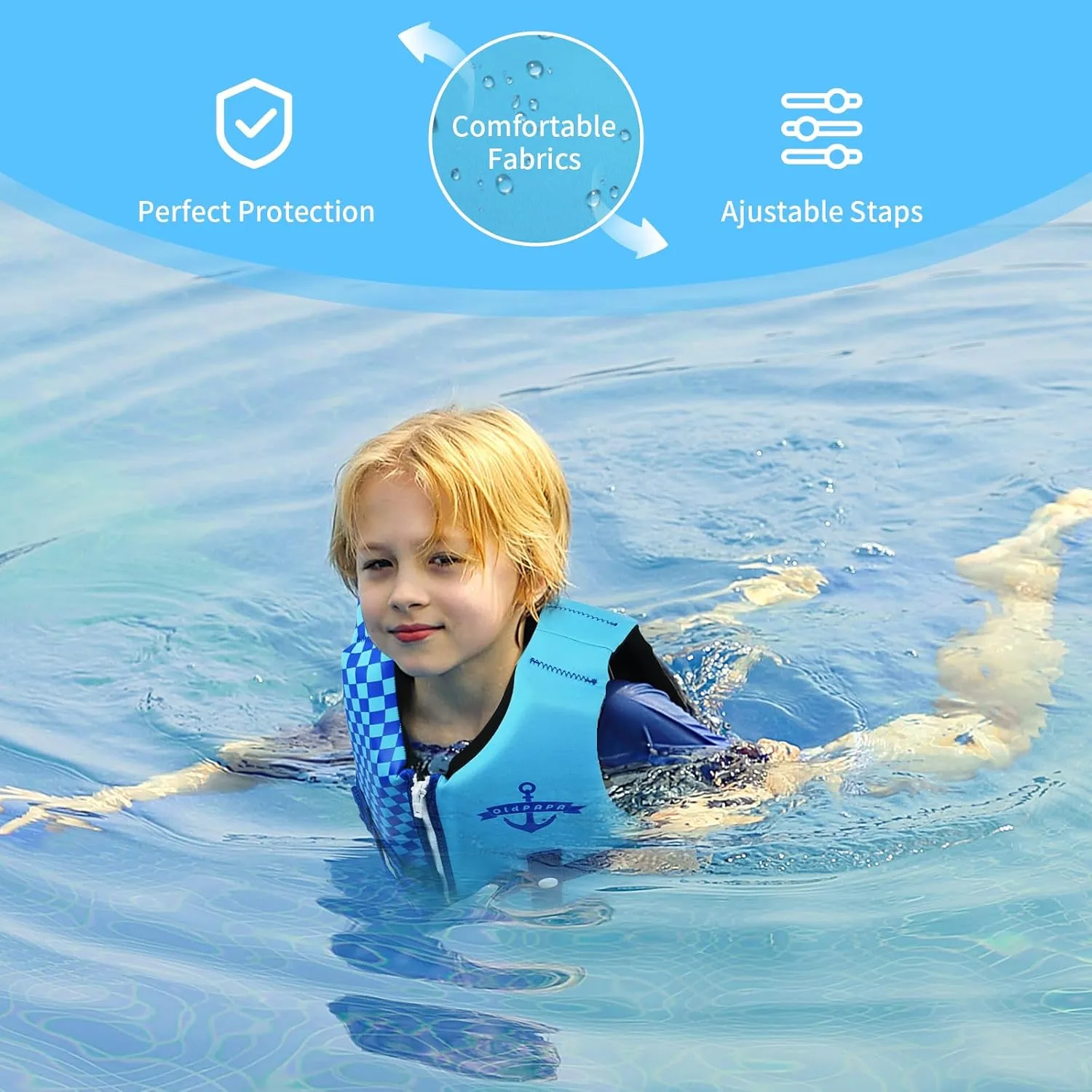 Kids Swim Vest, Toddler Float Jacket for Boys & Girls, Buoyancy Floaties with Adjustable Safety Straps, Trainer Vest for Pool & Water Sports, 22-60 lbs/2-9 Years