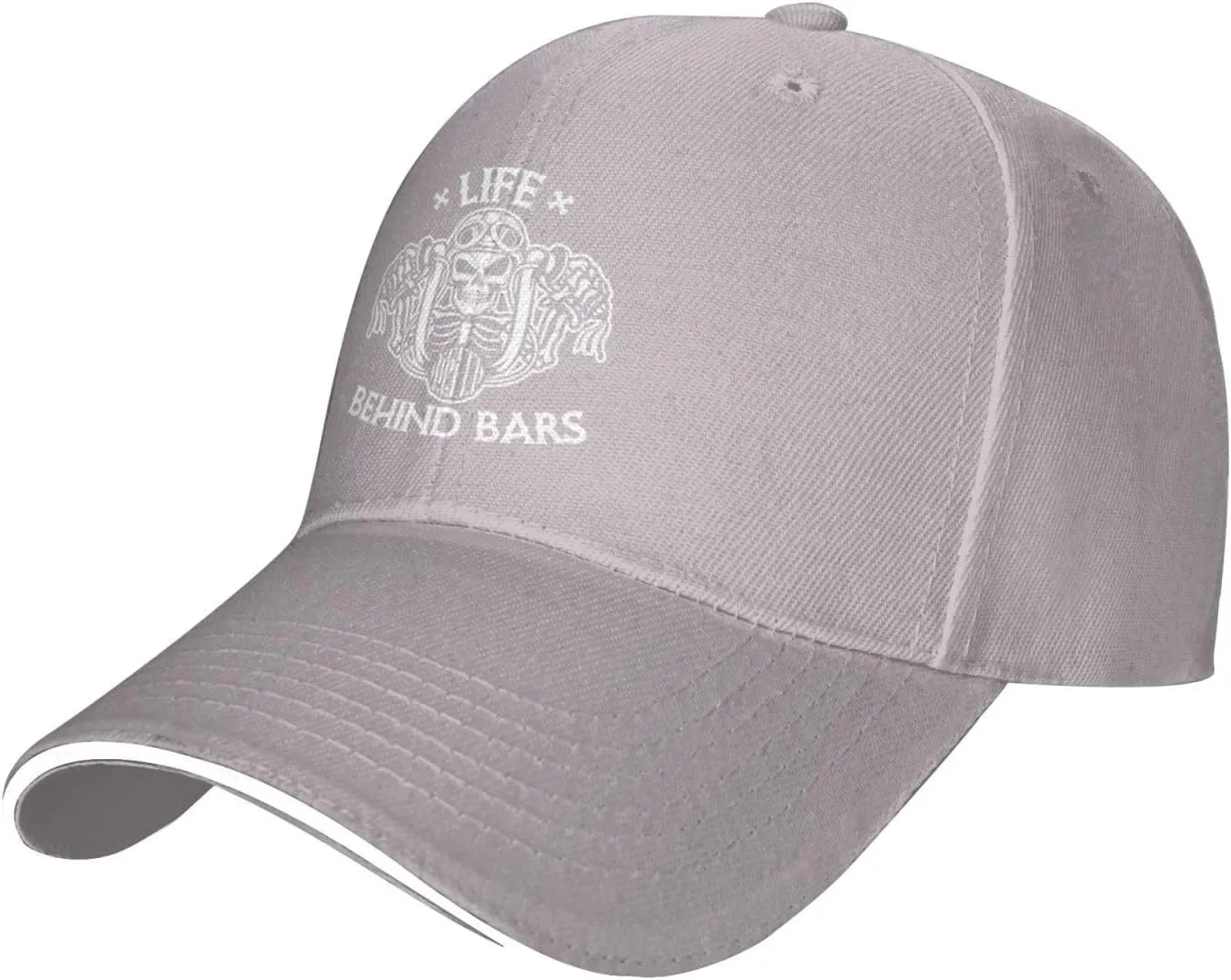 Life Behind Bars Motorcycle Biker Hat Mens Wide Brim Baseball Cap Adjustable Low Profile Sports Dad Hats