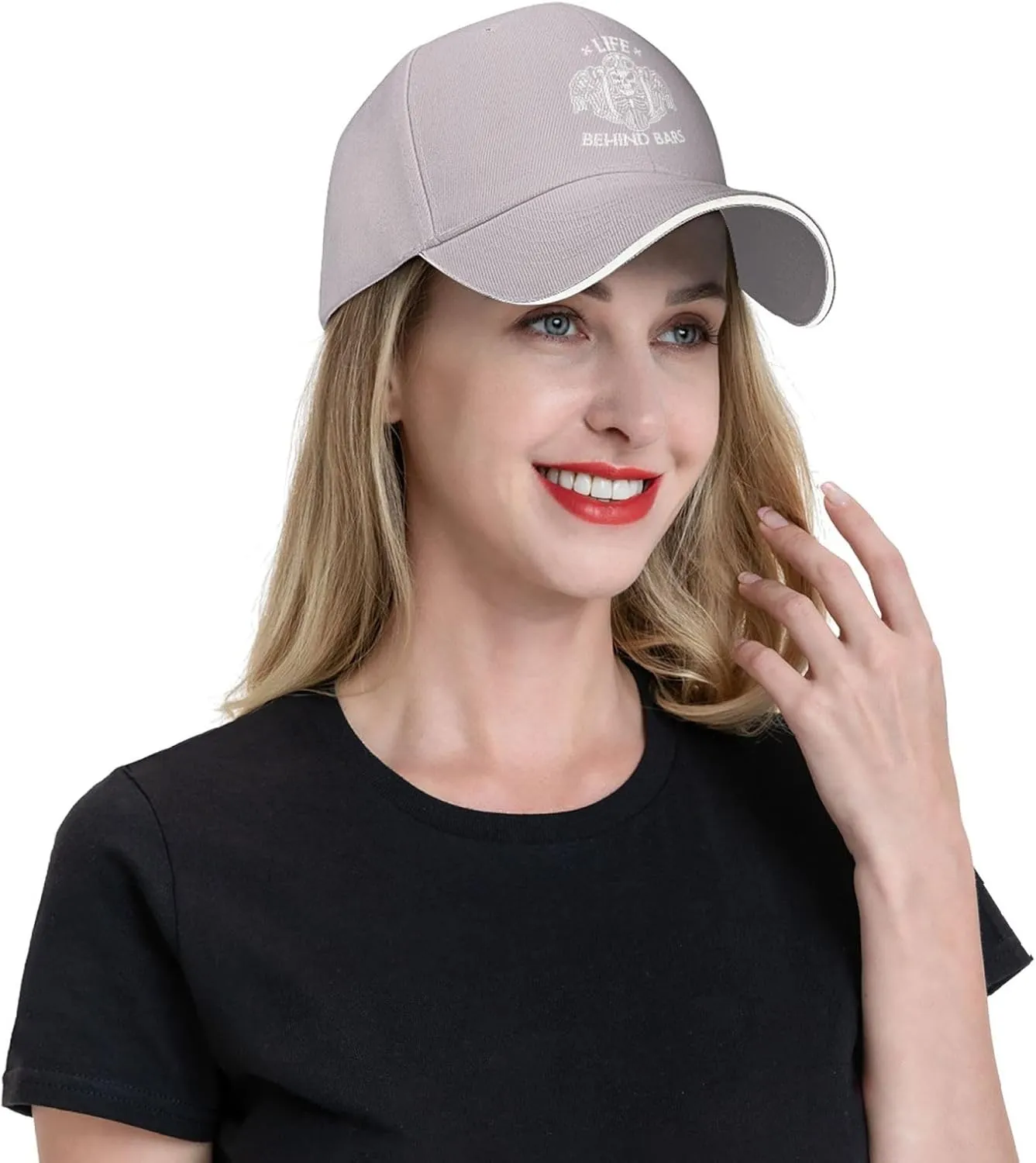 Life Behind Bars Motorcycle Biker Hat Mens Wide Brim Baseball Cap Adjustable Low Profile Sports Dad Hats
