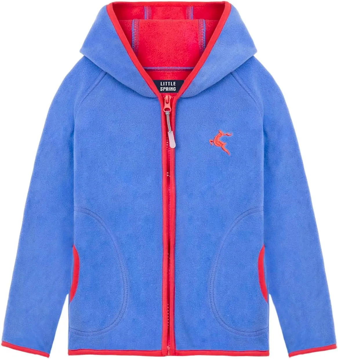 LittleSpring Neutral Boys Girls Polar Fleece Hoodies Jacket with Pockets Full Zip Outwear