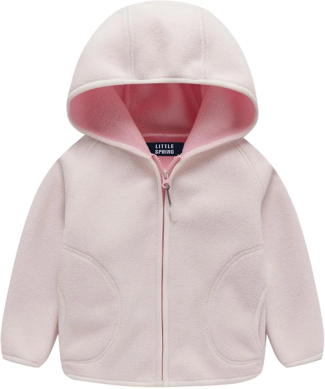 LittleSpring Neutral Boys Girls Polar Fleece Hoodies Jacket with Pockets Full Zip Outwear