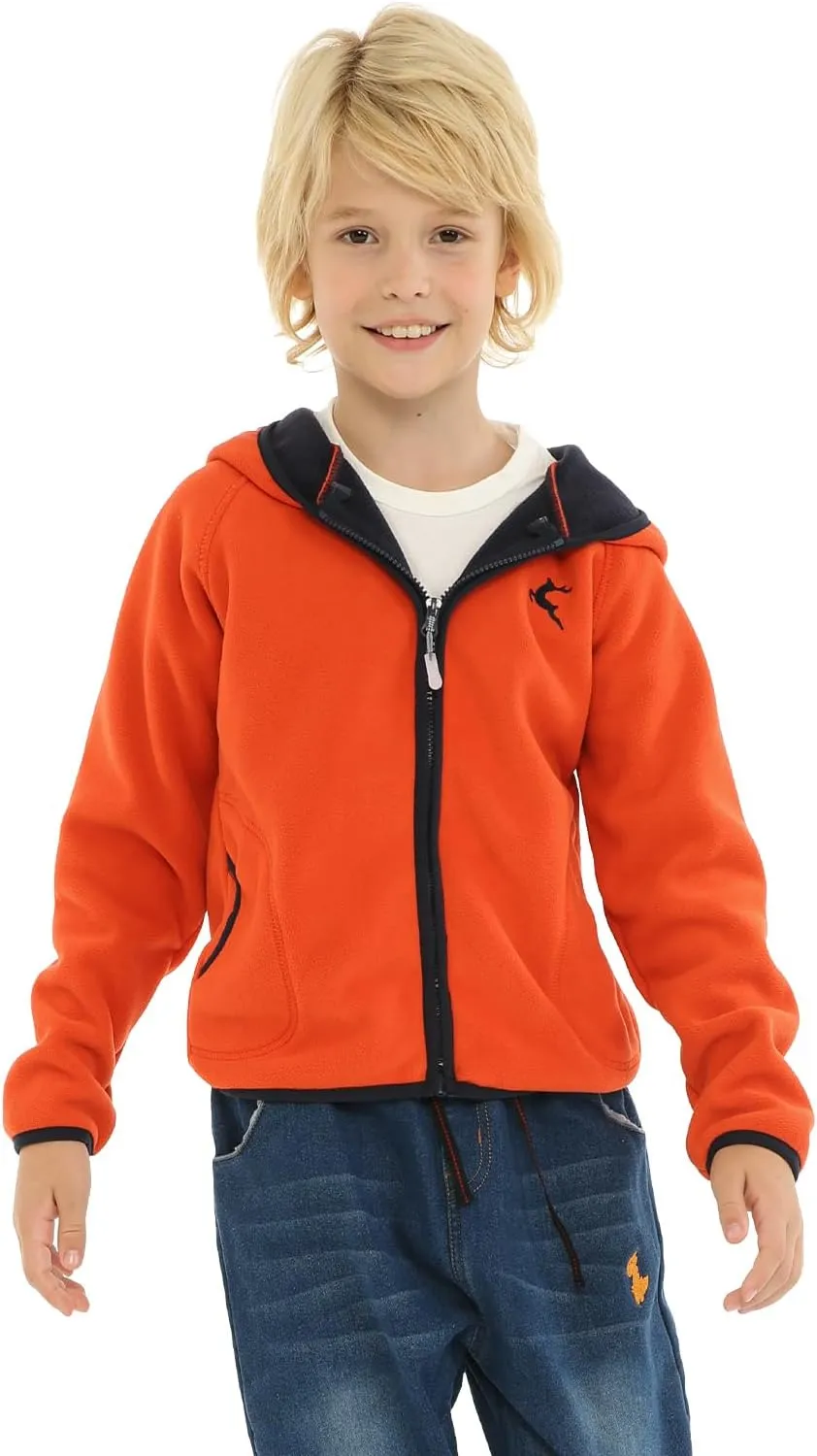LittleSpring Neutral Boys Girls Polar Fleece Hoodies Jacket with Pockets Full Zip Outwear