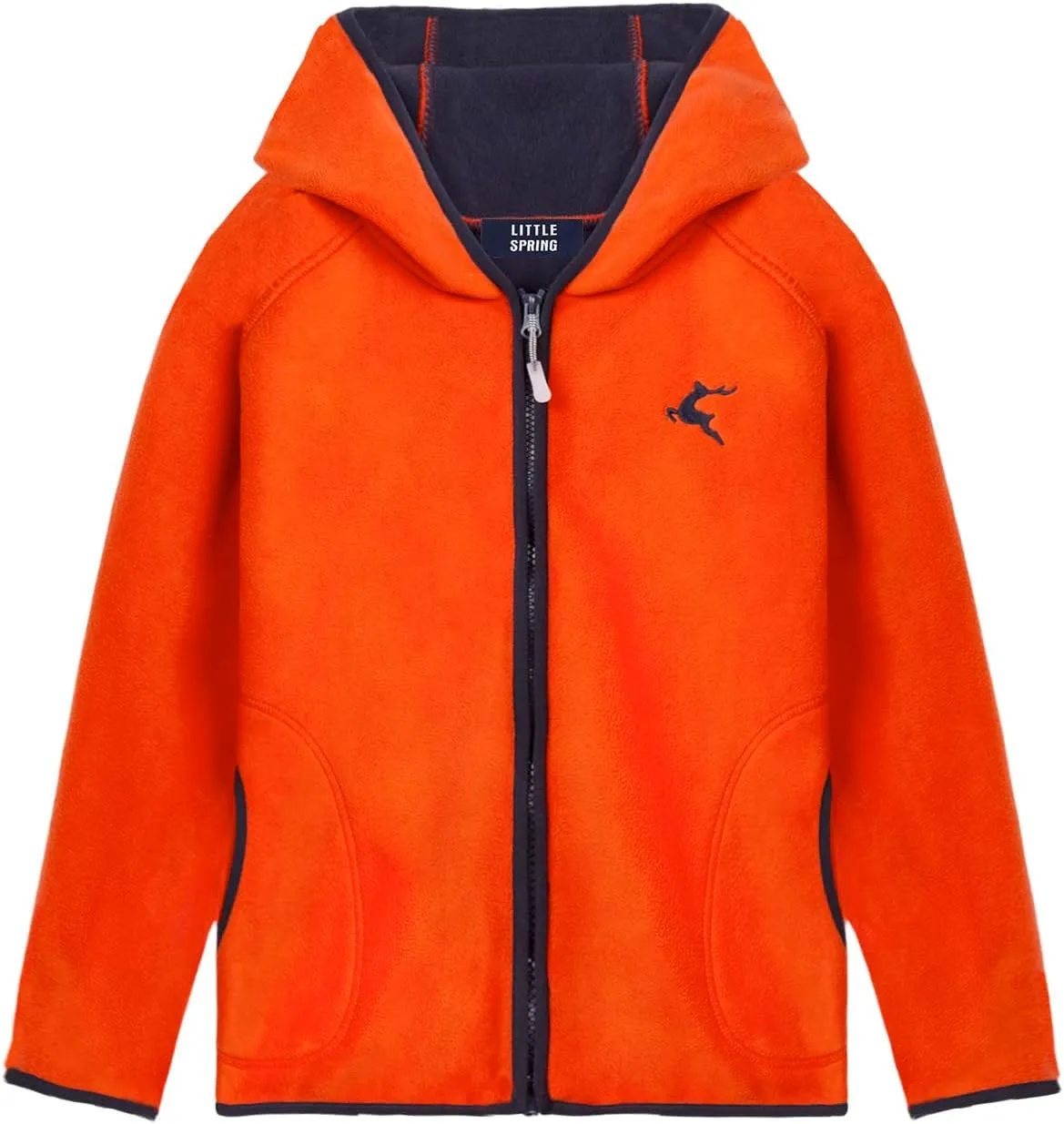 LittleSpring Neutral Boys Girls Polar Fleece Hoodies Jacket with Pockets Full Zip Outwear