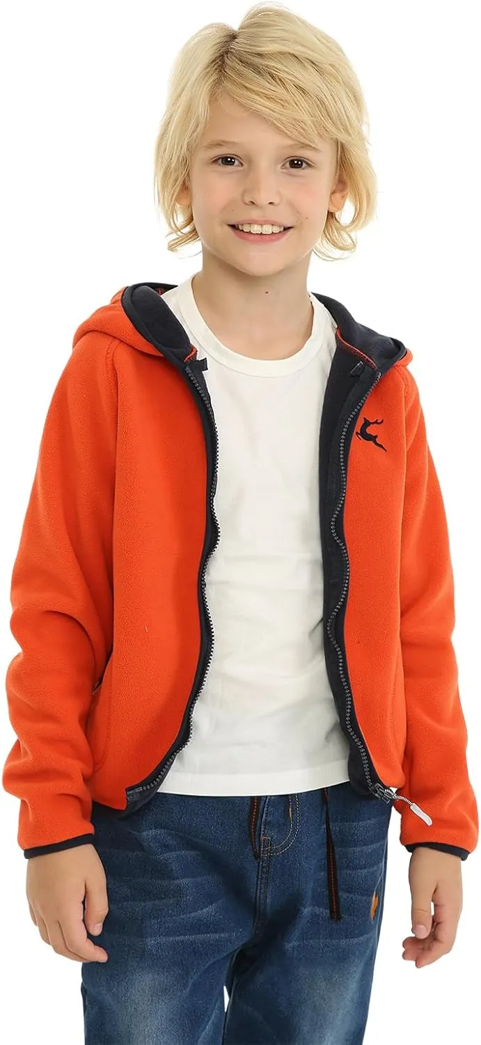 LittleSpring Neutral Boys Girls Polar Fleece Hoodies Jacket with Pockets Full Zip Outwear