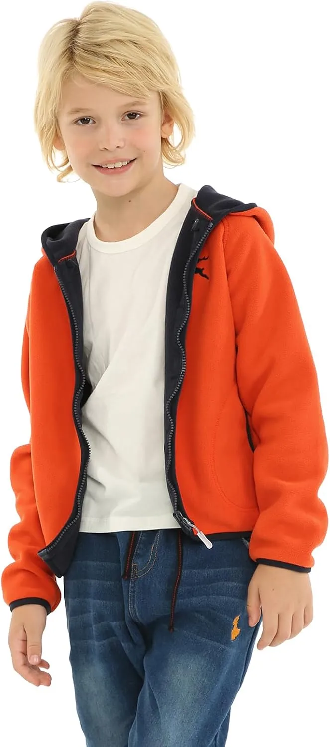 LittleSpring Neutral Boys Girls Polar Fleece Hoodies Jacket with Pockets Full Zip Outwear