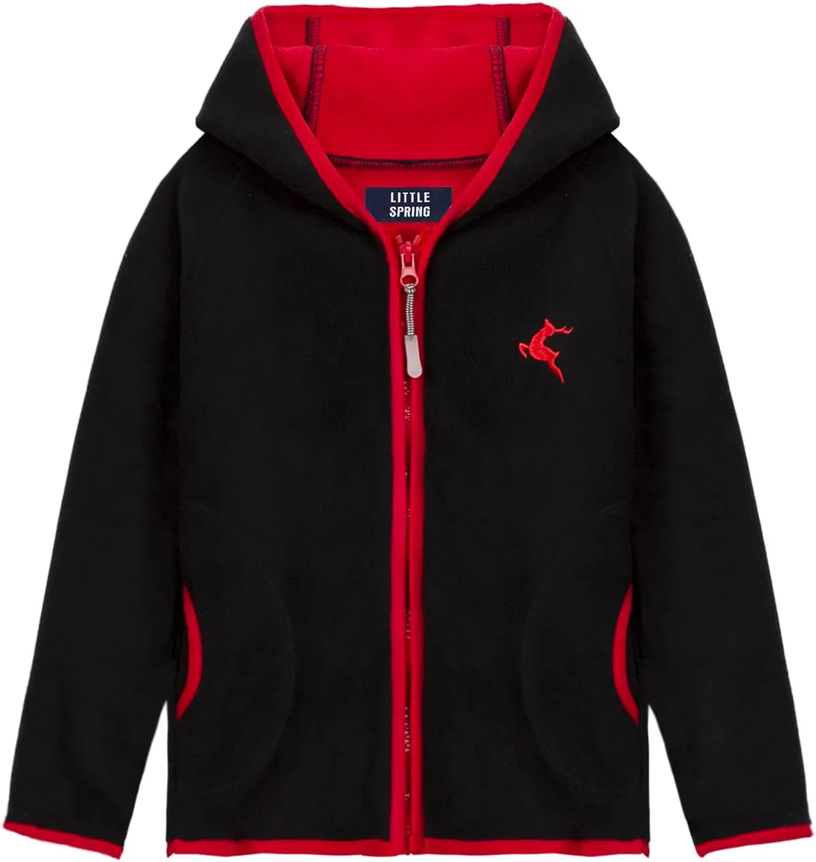 LittleSpring Neutral Boys Girls Polar Fleece Hoodies Jacket with Pockets Full Zip Outwear