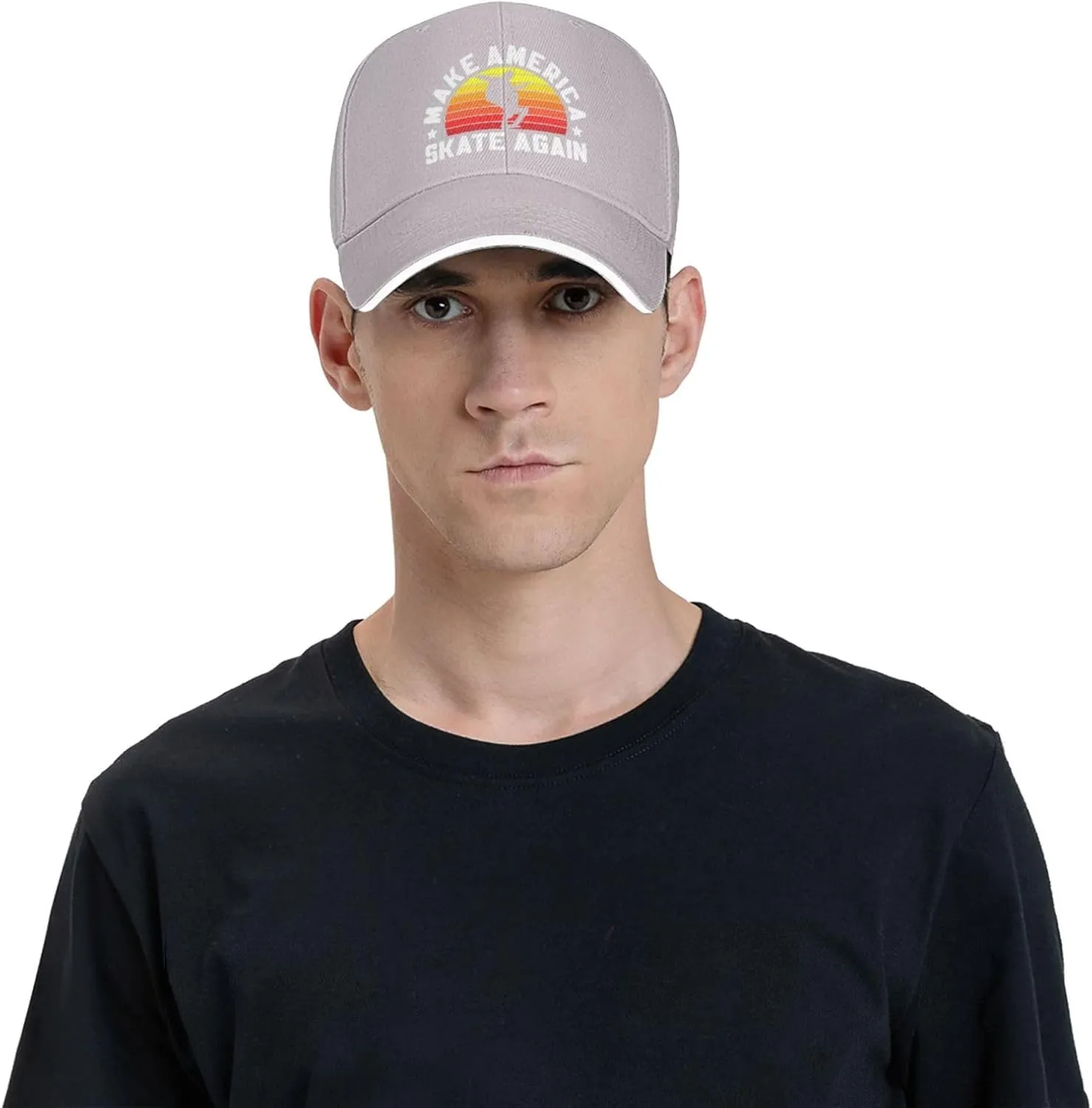 Make America Skate Again Skateboard Hat Mens Wide Brim Baseball Cap Adjustable Low Profile Sports Dad Hats