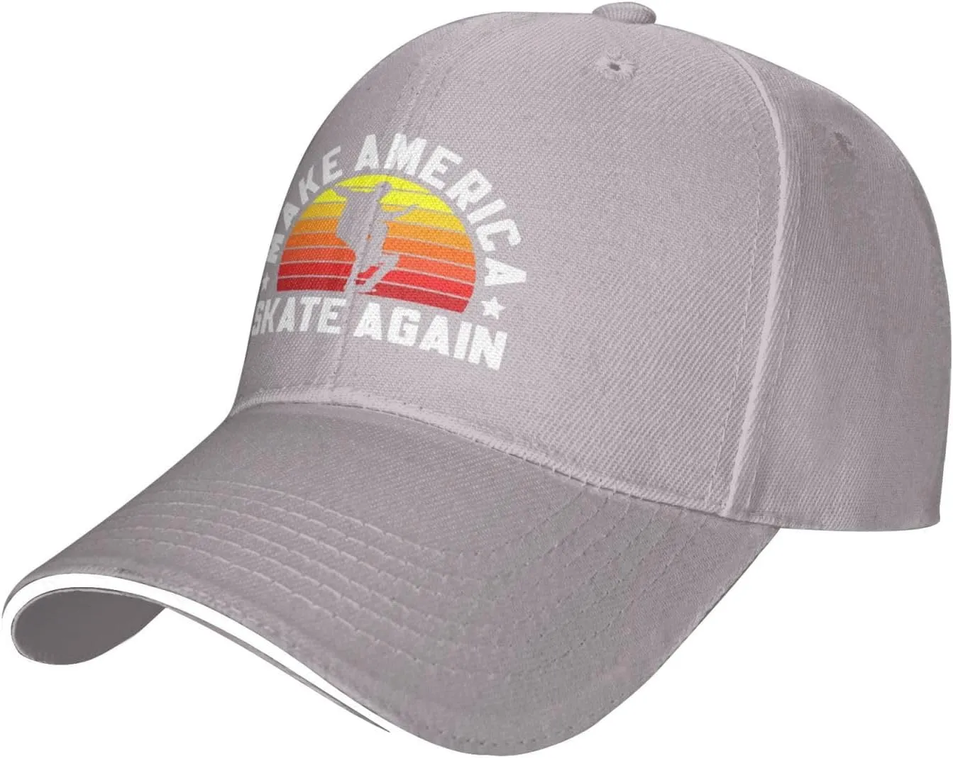 Make America Skate Again Skateboard Hat Mens Wide Brim Baseball Cap Adjustable Low Profile Sports Dad Hats