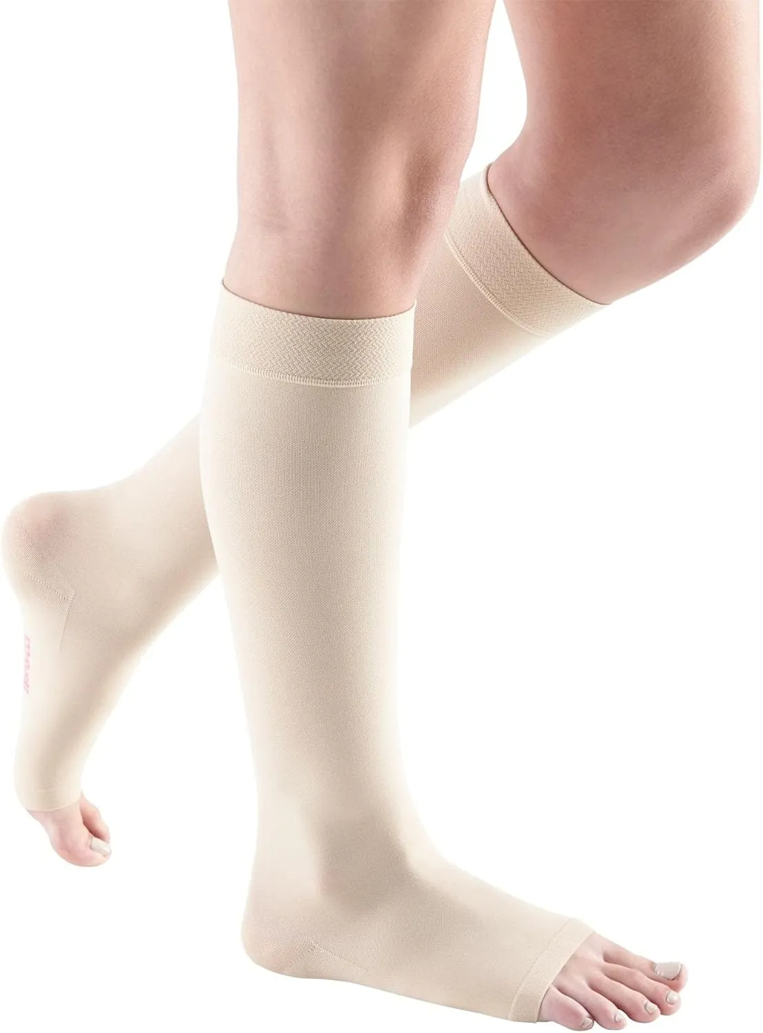 mediven Comfort for Women, 15-20 mmHg – Open Toe, Knee High Compression Stockings, Semi-Transparent Hosiery, VII-Standard, Wheat