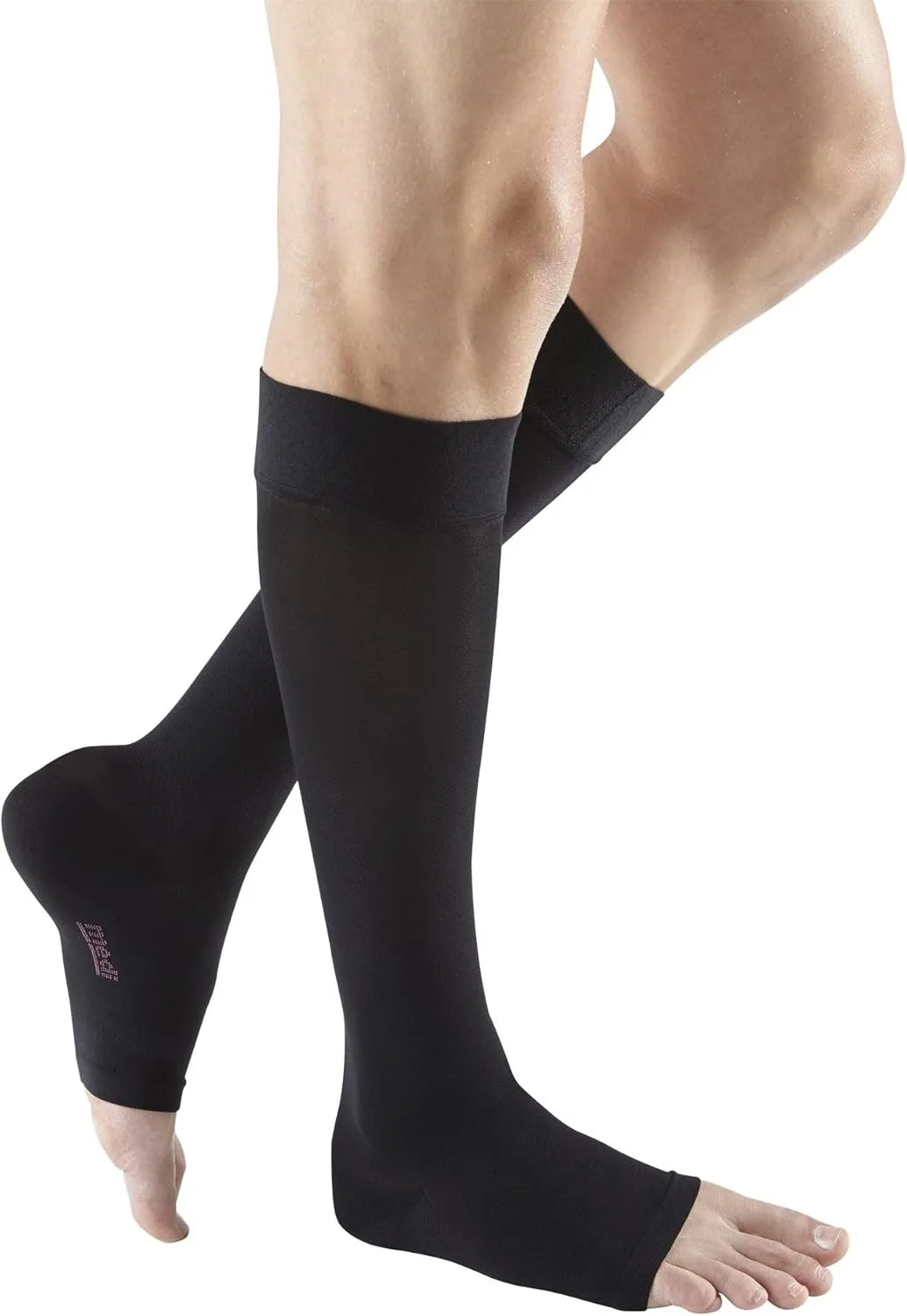 mediven Plus for Men & Women, 30-40 mmHg – Open Toe, Knee High Compression Socks with Silicone Top Band, Extra Wide