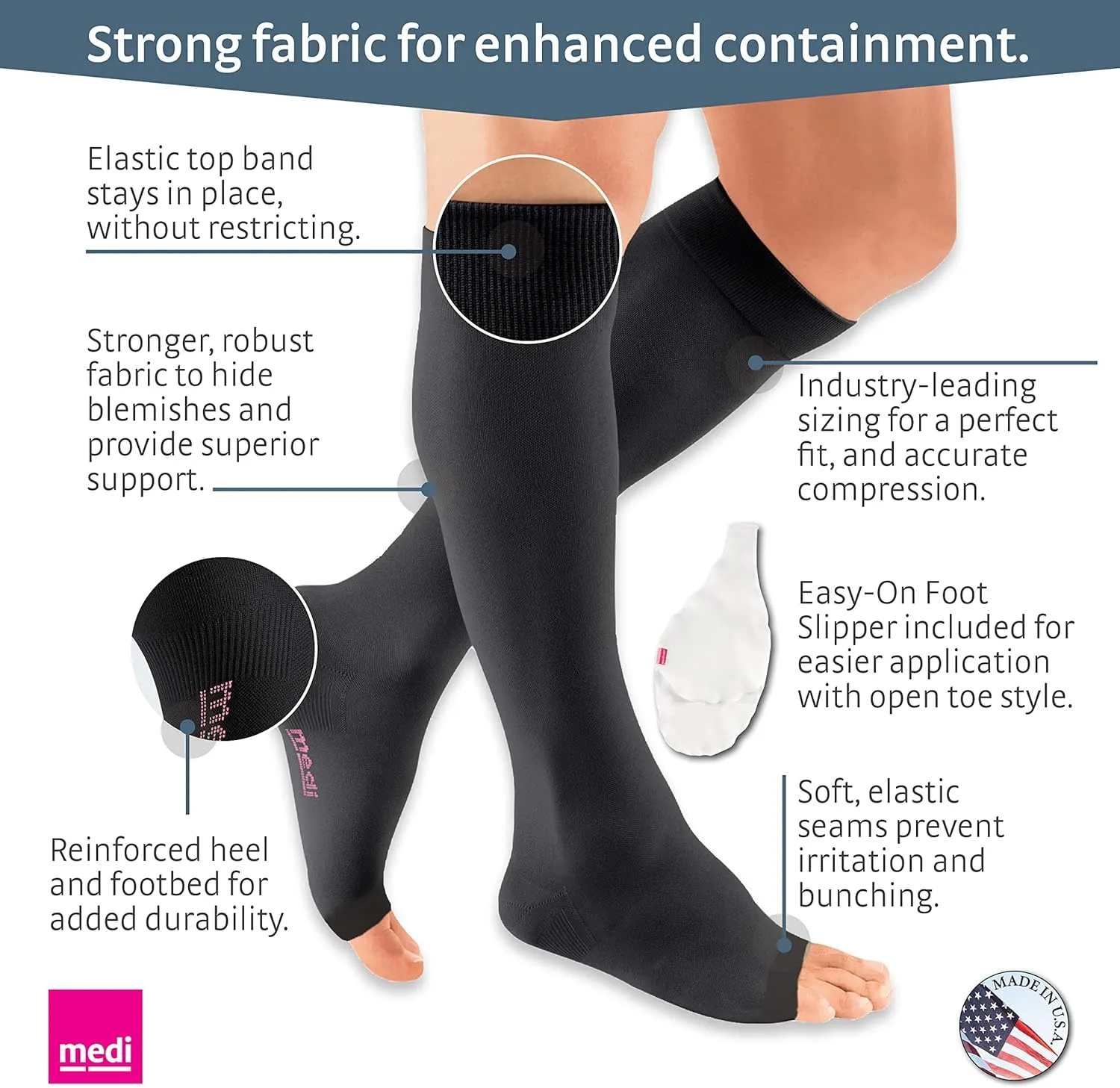 mediven Plus for Men & Women, 40-50 mmHg – Open Toe, Knee High Compression Stockings, V-Petite, Beige