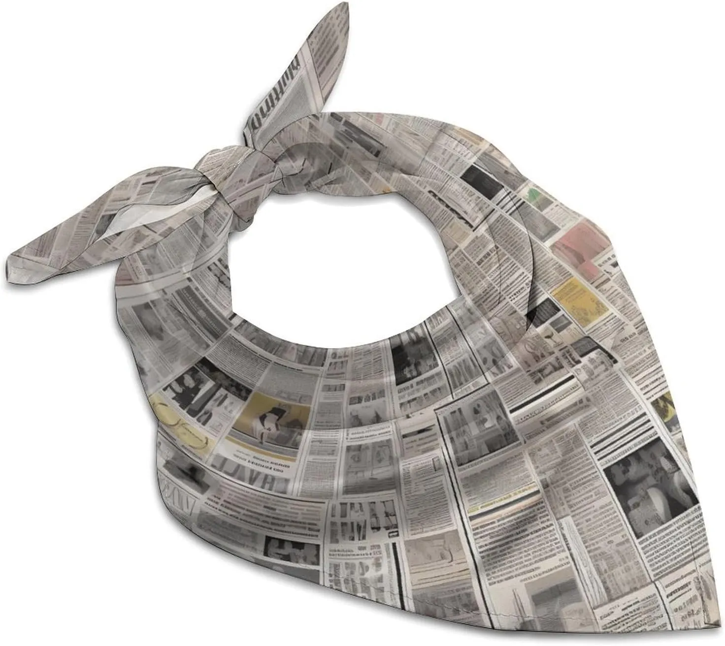 Newspaper Silk Scarf Fashion Satin Head Scarf Lightweight Head Scarves for Neck Silk Scarves for Women Men Boho Hair Wrap Sleeping Kerchief Bandanas Pocket Square 25" X 25"