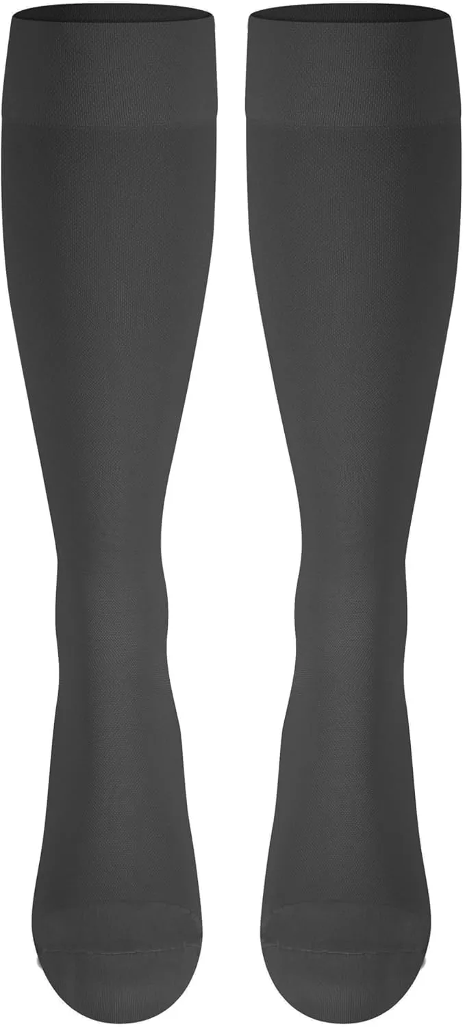 NuVein Medical Compression Stockings, 30-40 mmHg Support, Women & Men Knee Length, Closed Toe, Black, 3X-Large
